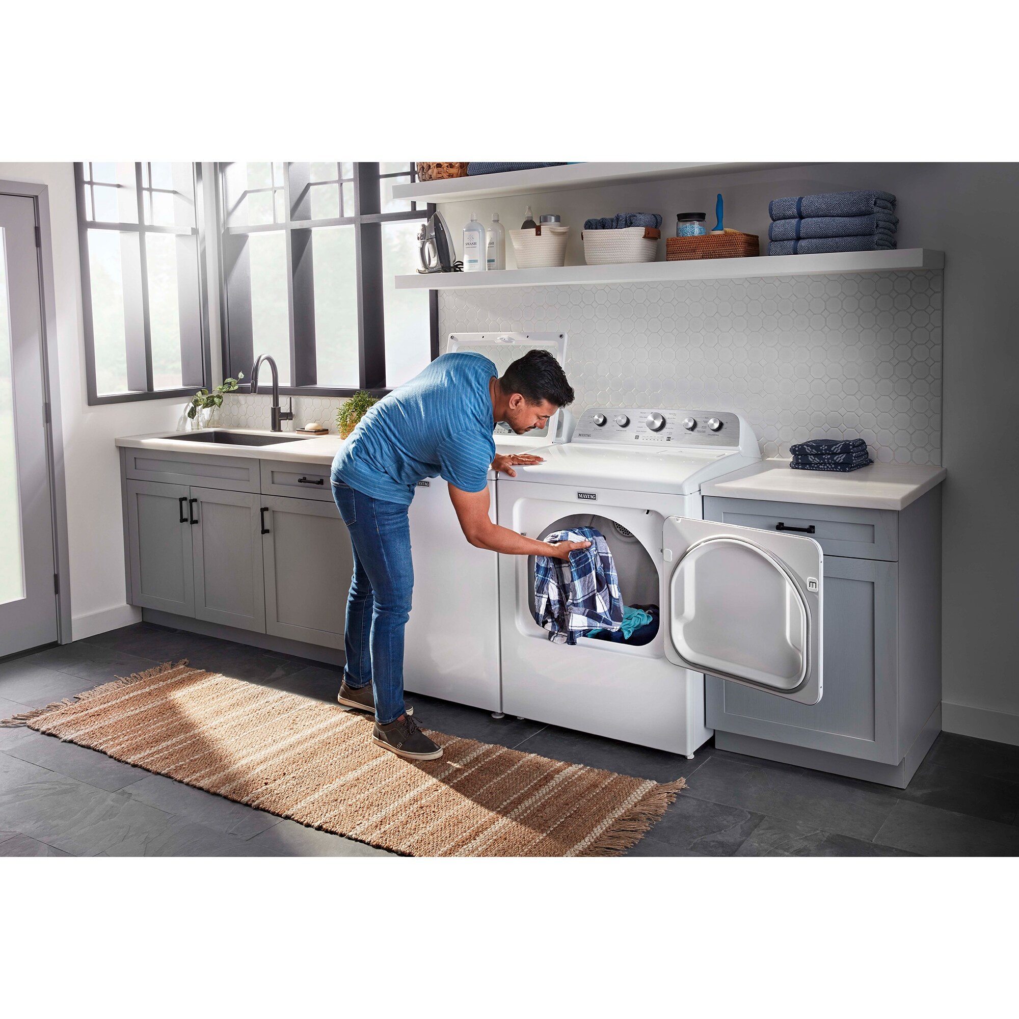 Maytag 28 in. 4.7 cu. ft. Top Load Washer with Power Agitator - White, White, hires