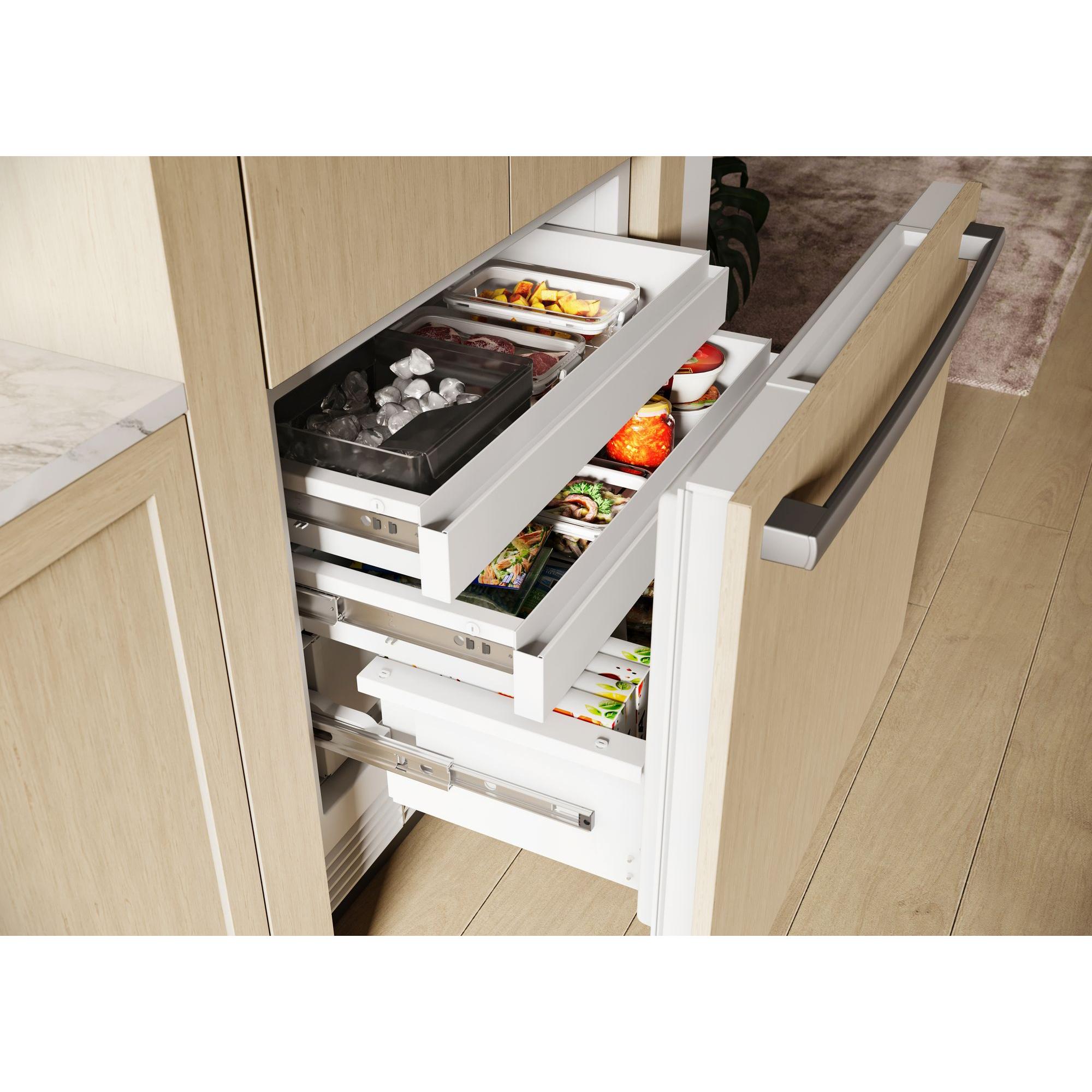 Bosch Benchmark Series 36 in. 20.1 cu. ft. Built-In Smart Counter Depth French Door Refrigerator with Internal Water Dispenser - Custom Panel Ready, , hires