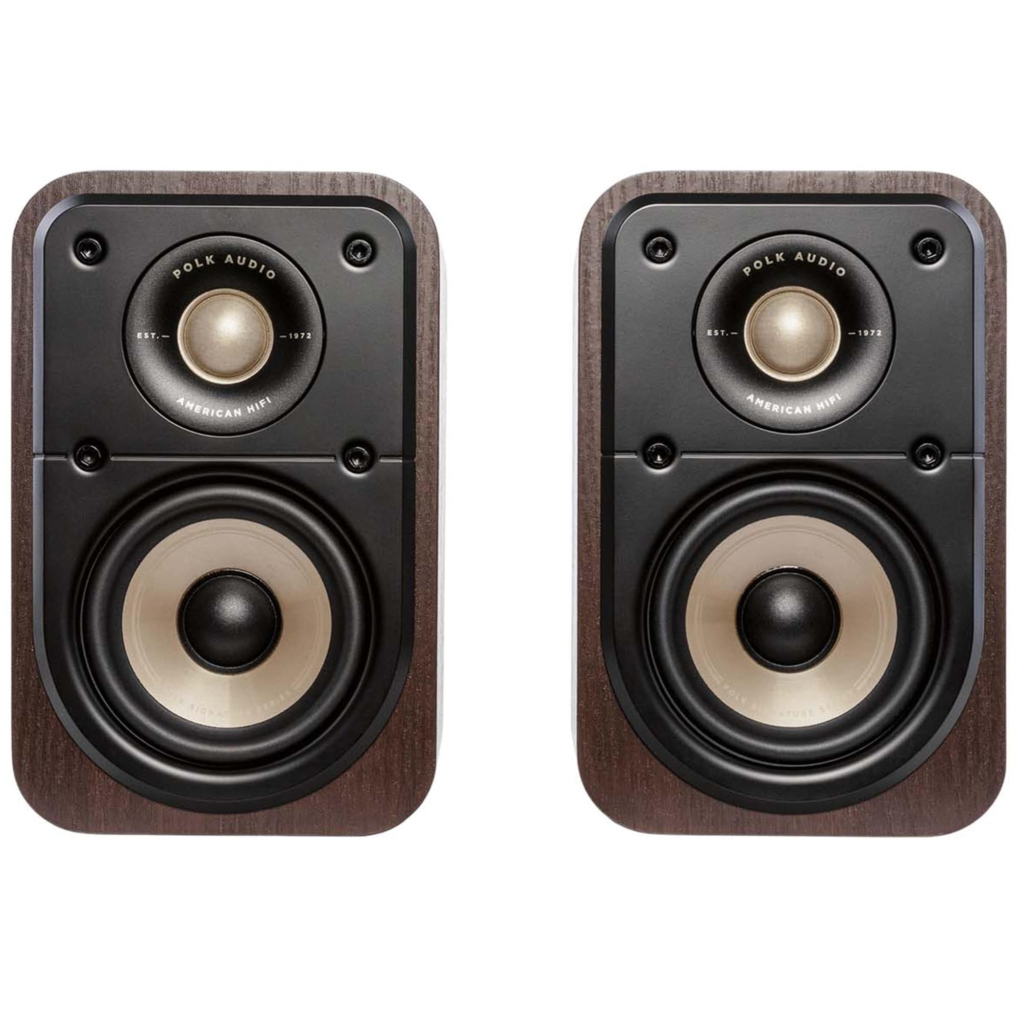 Polk Signature Elite ES10 High Quality Wall-Mountable Satellite Surround Speakers (Pair) - Brown, Brown, hires