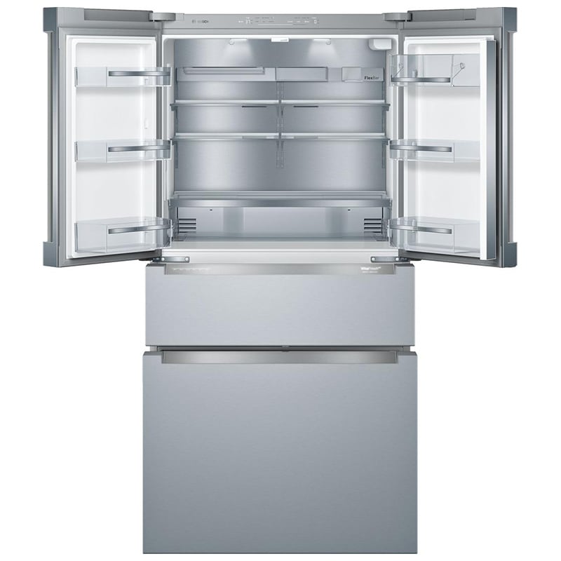 Bosch 800 Series 36 in. 20.5 cu. ft. Smart Counter Depth 4-Door French Door Refrigerator with Internal Water Dispenser - Stainless Steel, , hires