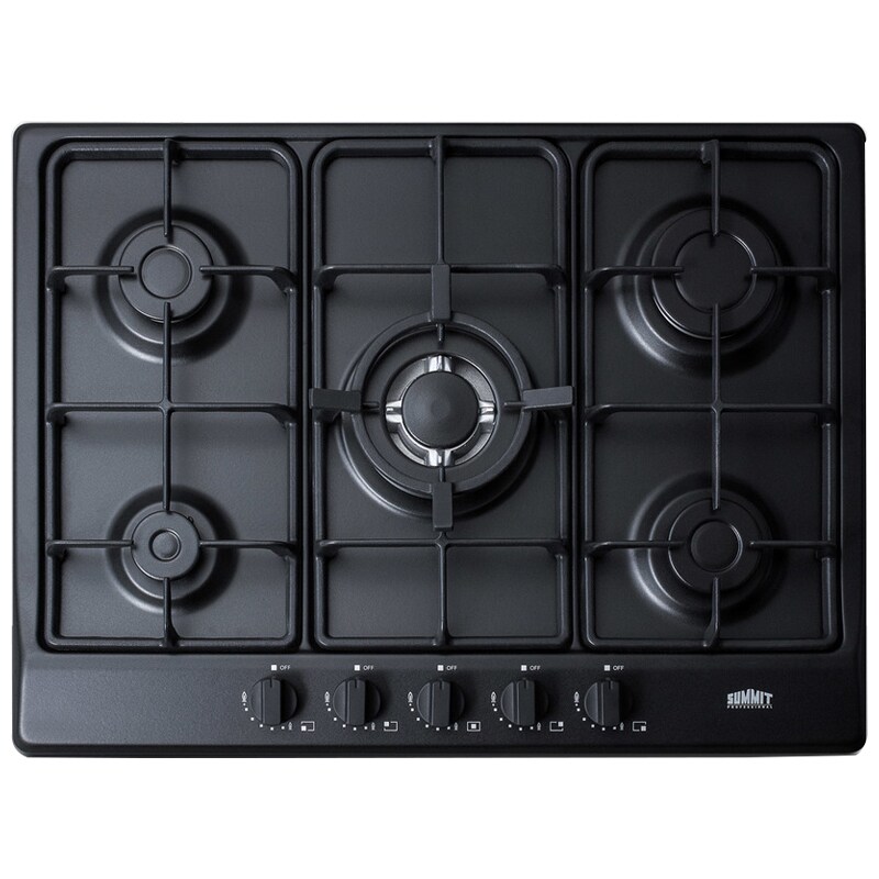 Summit 27 in. 5-Burner Natural Gas Cooktop - Black, , hires