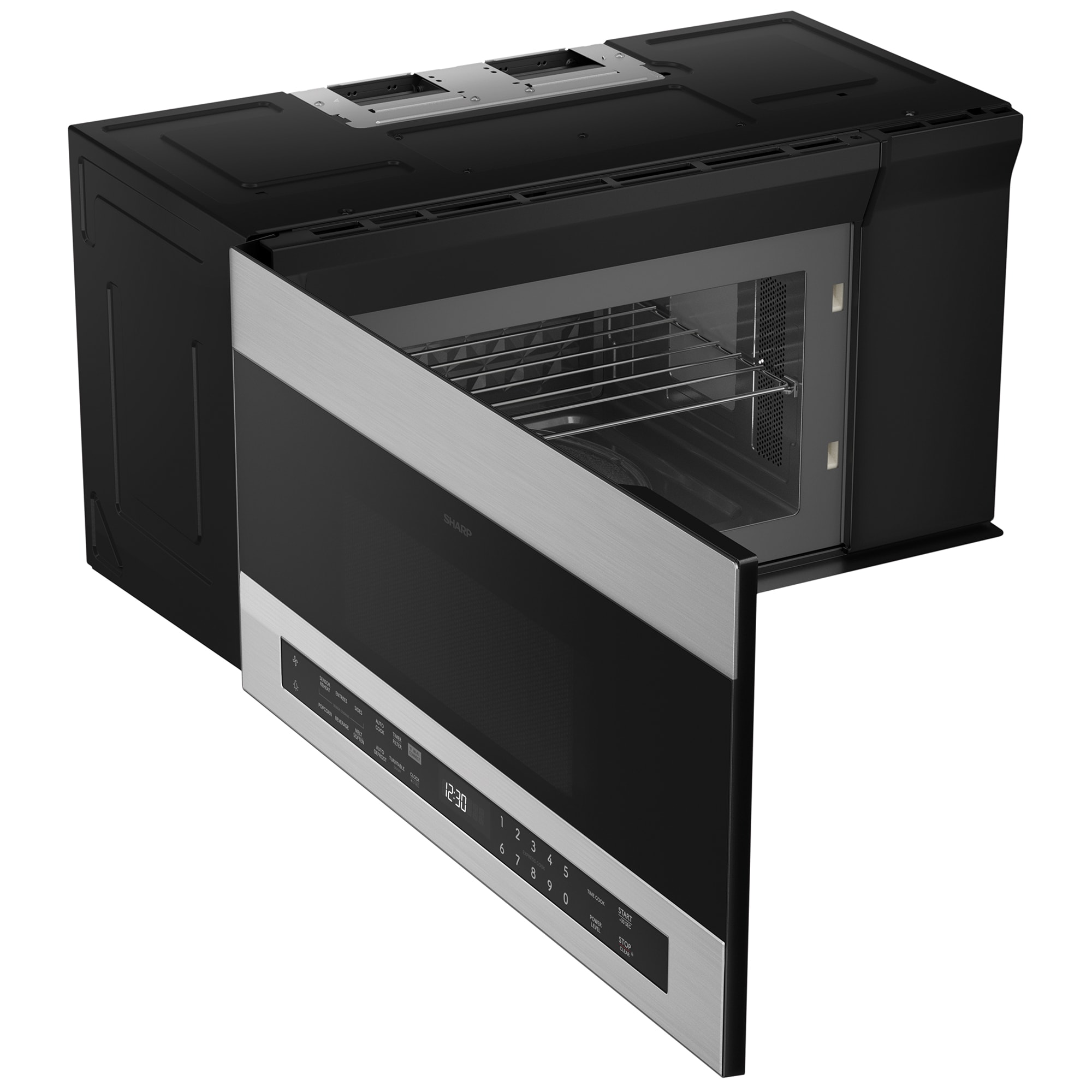 Sharp 30 in. 1.9 cu. ft. 1100W Smart Over-the-Range Microwave with 400 CFM & Sensor Cooking - Stainless Steel, , hires