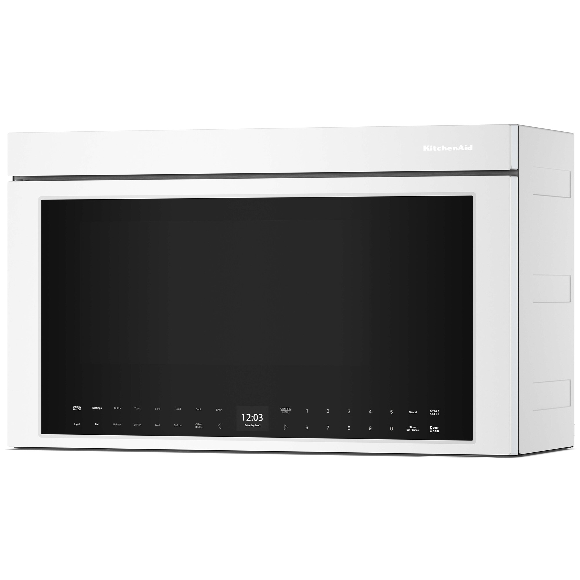 KitchenAid 30 in. 1.1 cu. ft. 950W Smart Over-the-Range Microwave with 400 CFM, Convection & Sensor Cooking - White, White, hires