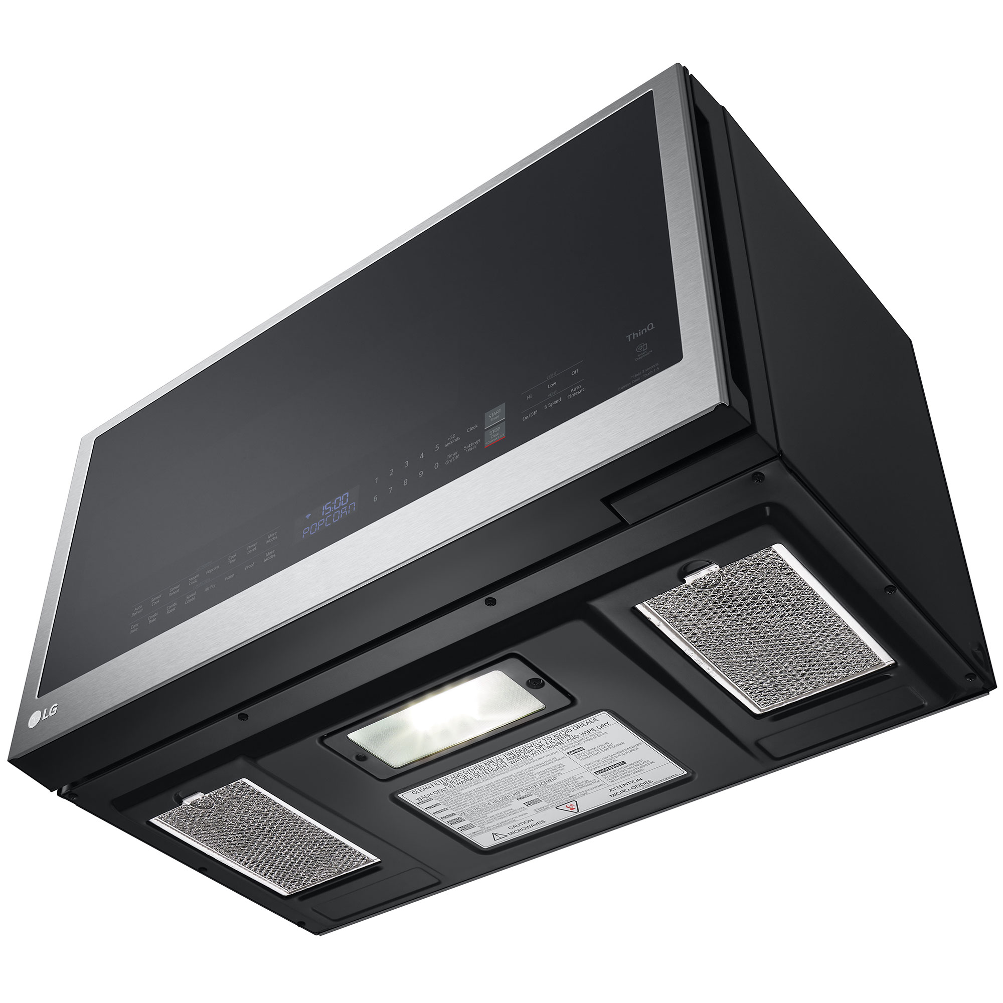 LG 30 in. 1.7 cu. ft. 950W Smart Over-the-Range Microwave with 300 CFM, Convection & Sensor Cooking - PrintProof Stainless Steel, PrintProof Stainless Steel, hires
