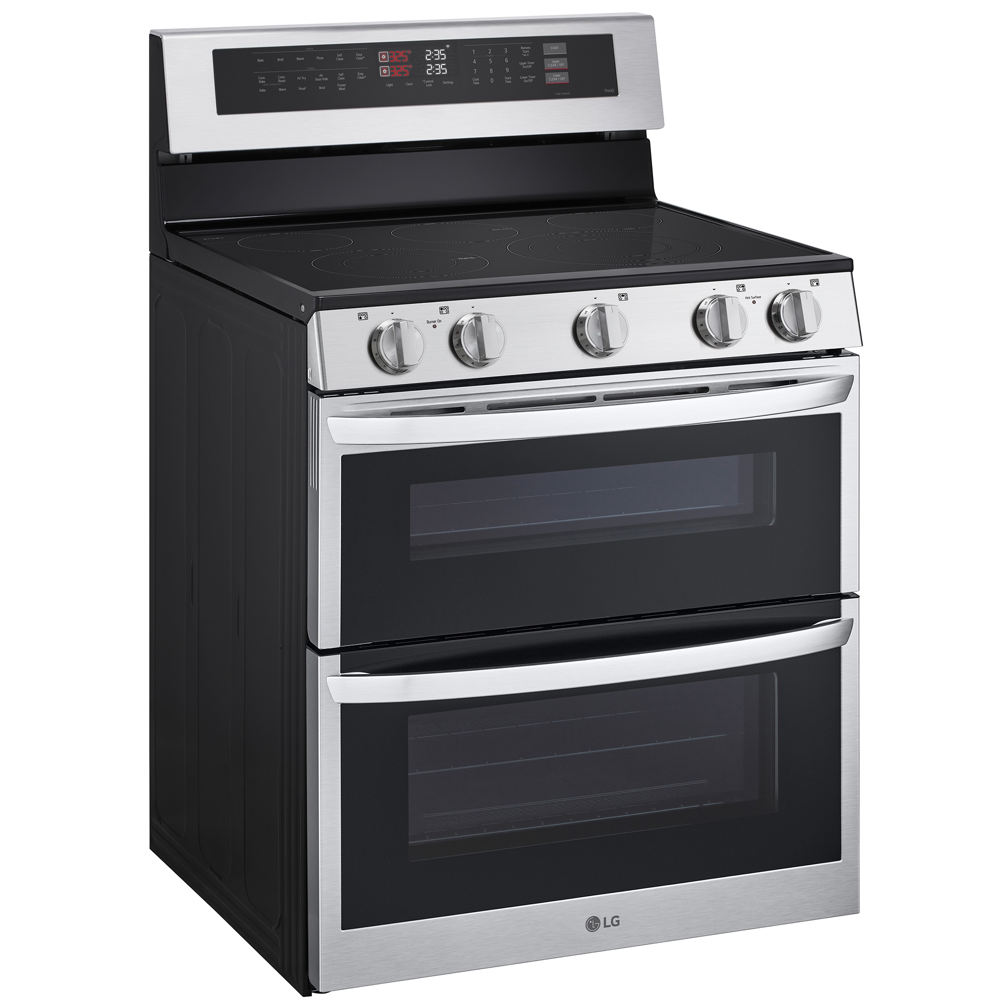 LG 30 in. 7.3 cu. ft. Smart Air Fry True European Convection Double Oven Electric Range with Radiant Burners - Stainless Steel, , hires