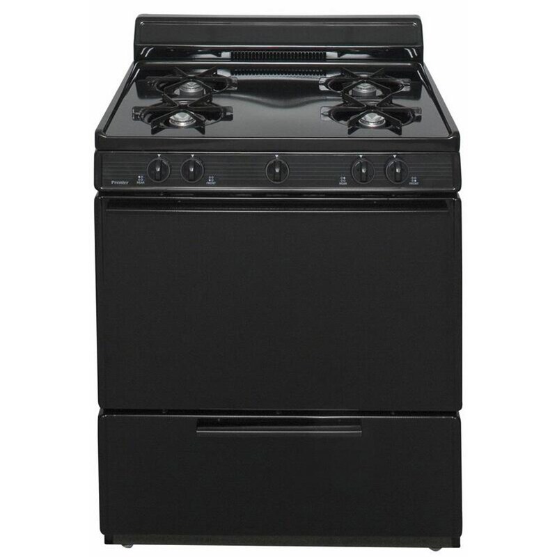 Premier 30 in. 3.9 cu. ft. Gas Range with Open Burners - Black, , hires