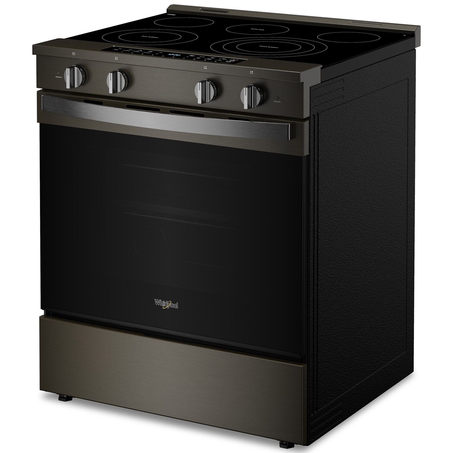 Whirlpool 30 in. 5.3 cu. ft. Smart Air Fry True European Convection Slide-In Electric Range with Radiant Burners - Black with Stainless Steel, Black with Stainless Steel, hires