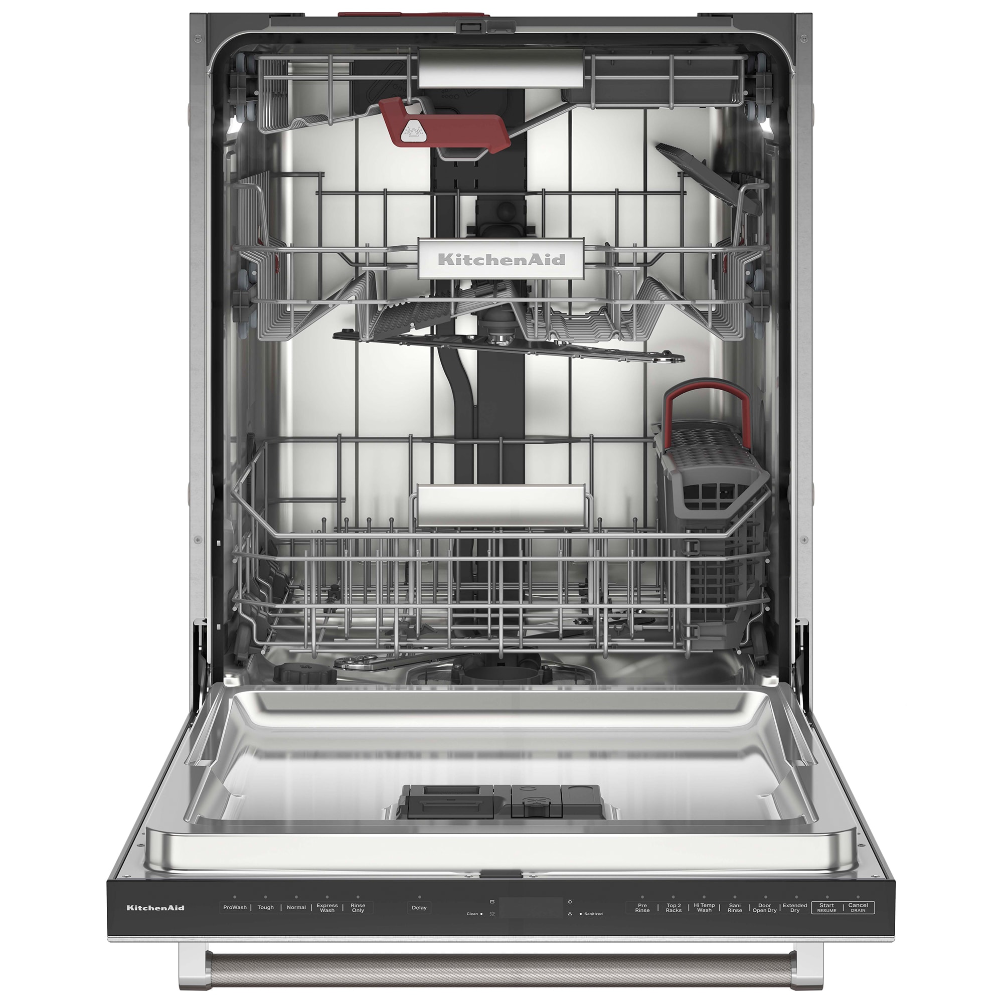 KitchenAid 24 in. Top Control Flush-Mount Dishwasher with 39 dBa Sound Level & 3rd-Rack - Stainless Steel with PrintShield Finish, Stainless Steel with PrintShield Finish, hires