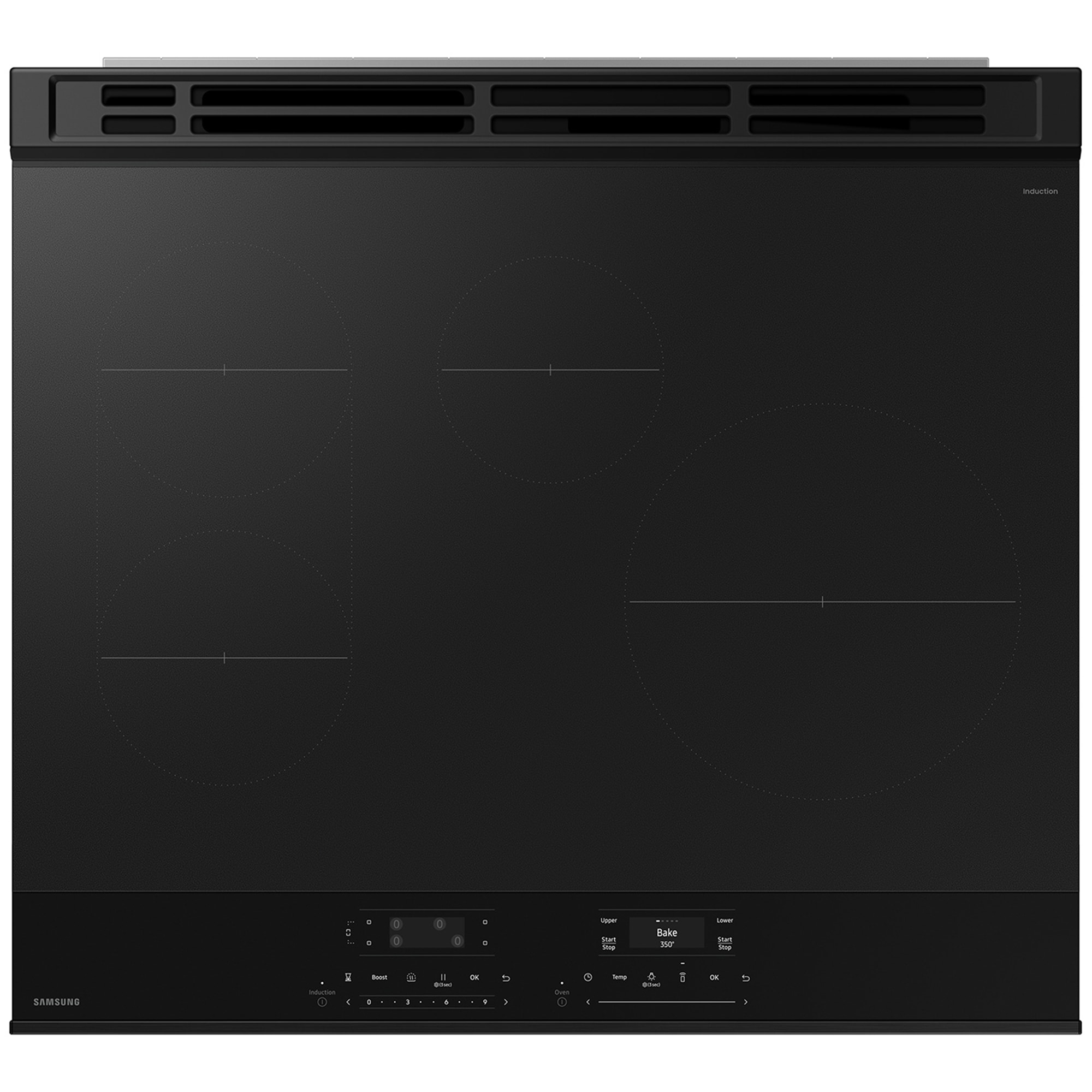 Samsung Bespoke 30 in. 6.1 cu. ft. Smart Air Fry True European Convection Double Oven Slide-In Electric Range with 4 Induction Burners - Stainless Steel, , hires