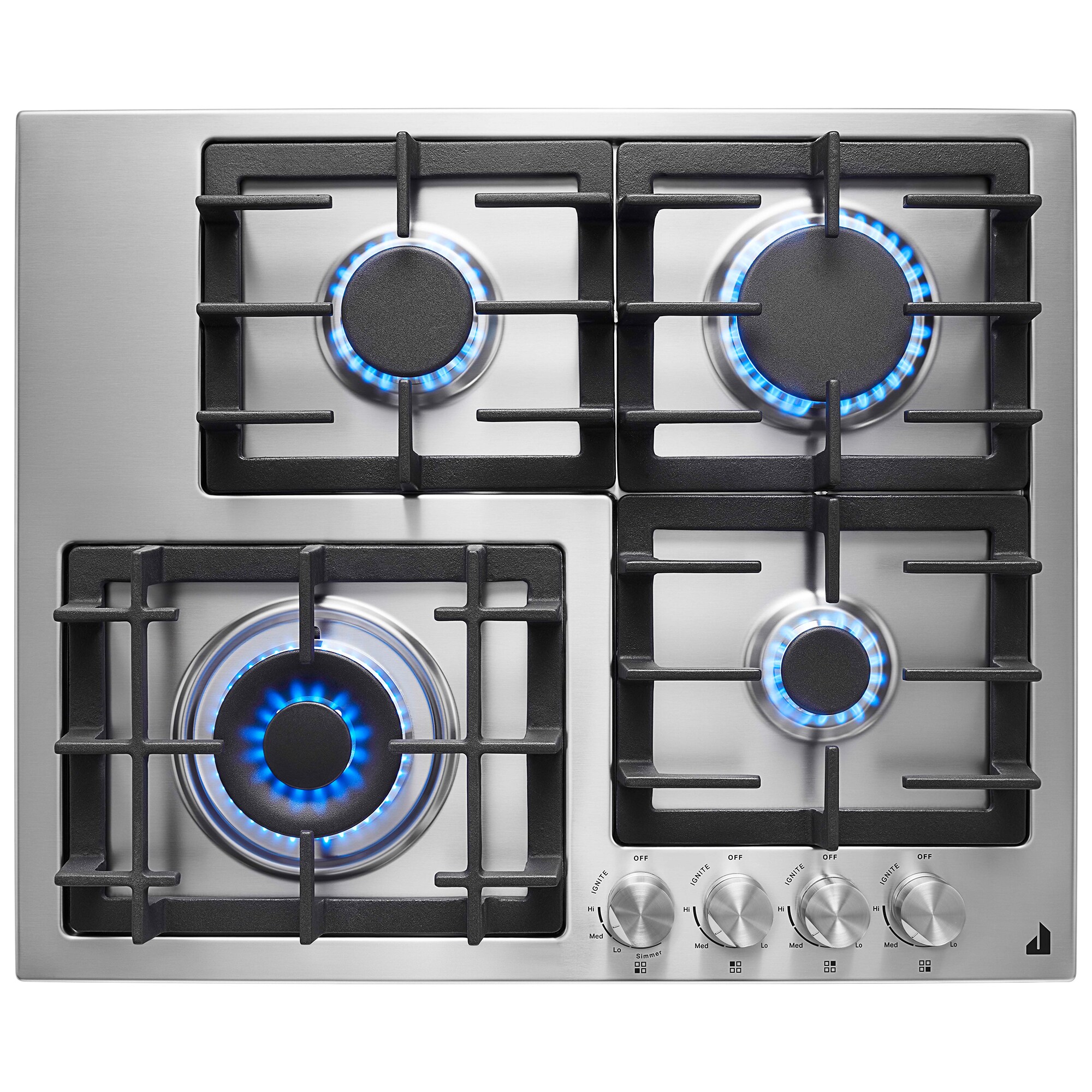 JennAir 24 in. 4-Burner Natural Gas Cooktop with Simmer Burner & Power Burner - Stainless Steel, , hires
