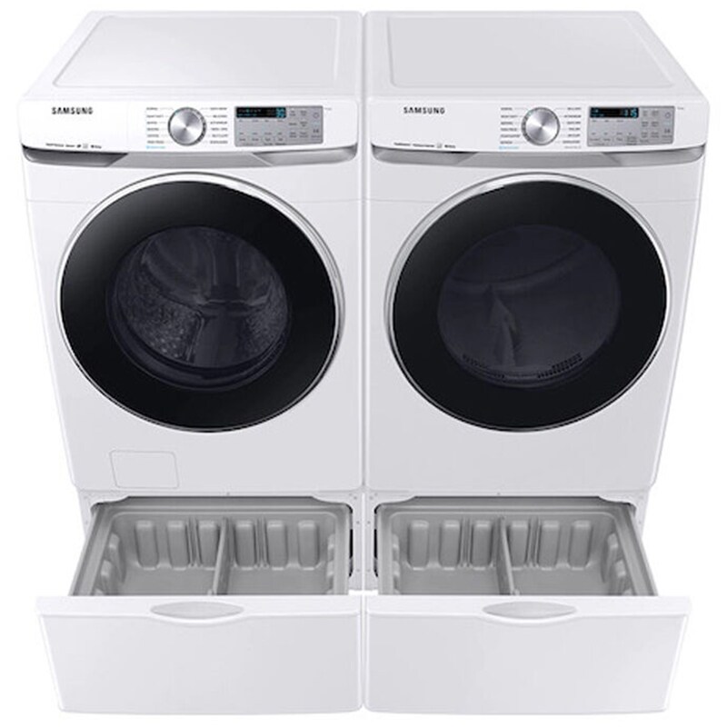 Samsung 27 in. 7.5 cu. ft. Smart Stackable Electric Dryer with Sanitize+, Steam Cycle & Sensor Dry - White, White, hires