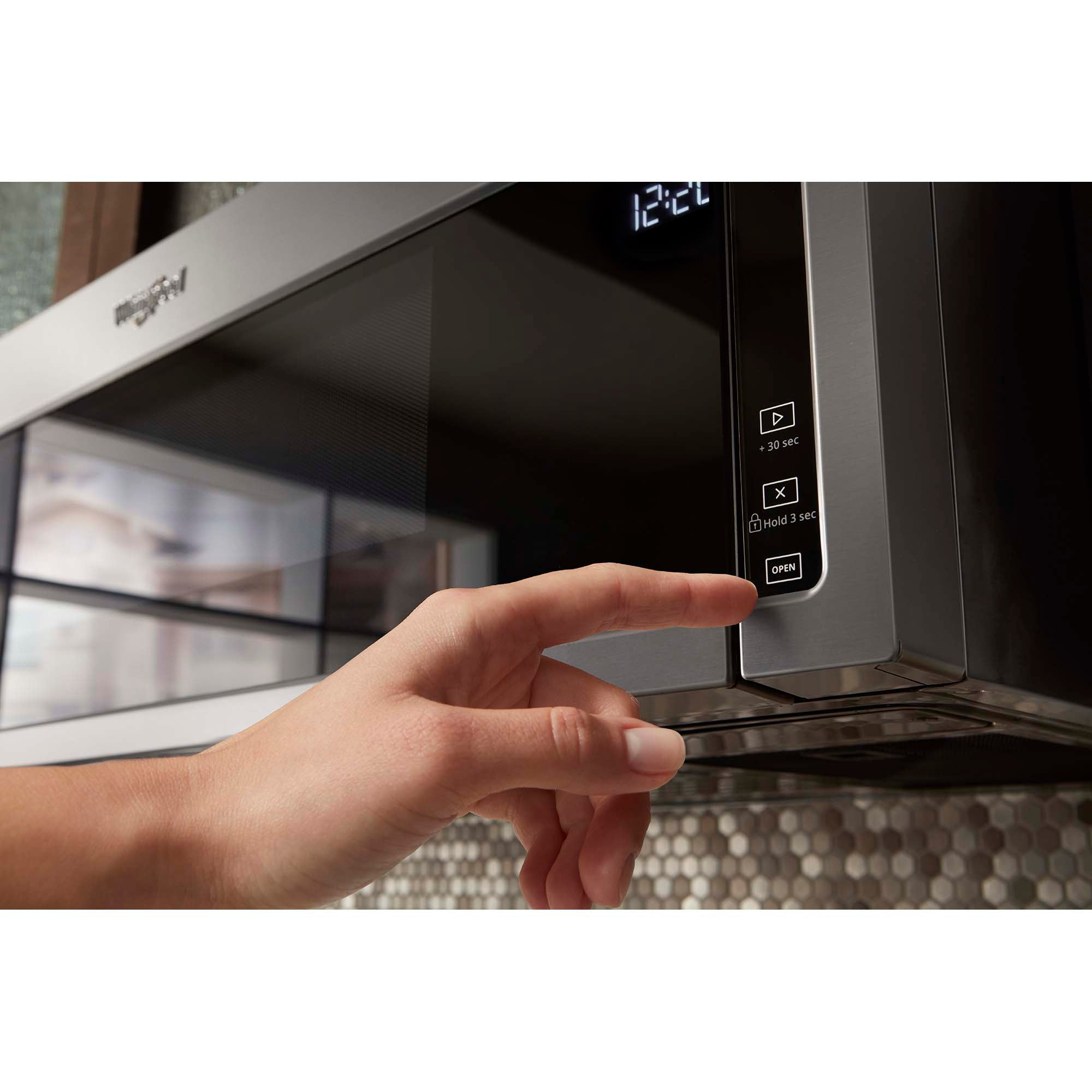 Whirlpool 30 in. 1.1 cu. ft. 1000W Low Profile Over-the-Range Microwave with 400 CFM - White, White, hires