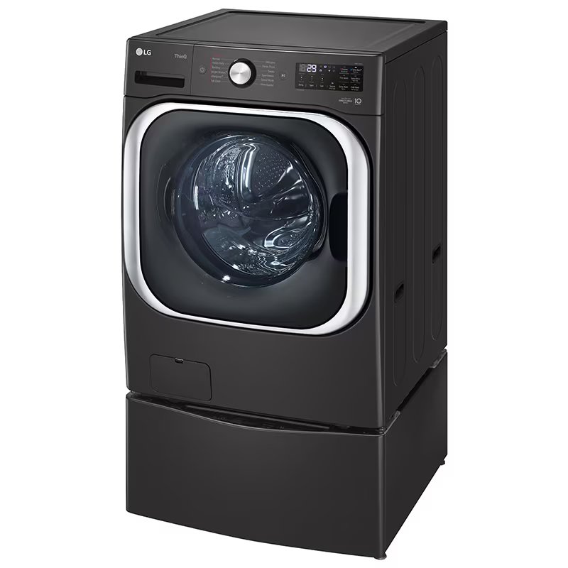 LG 29 in. 5.2 cu. ft. Smart Stackable Front Load Washer with Steam Wash Cycle - Black Steel, , hires