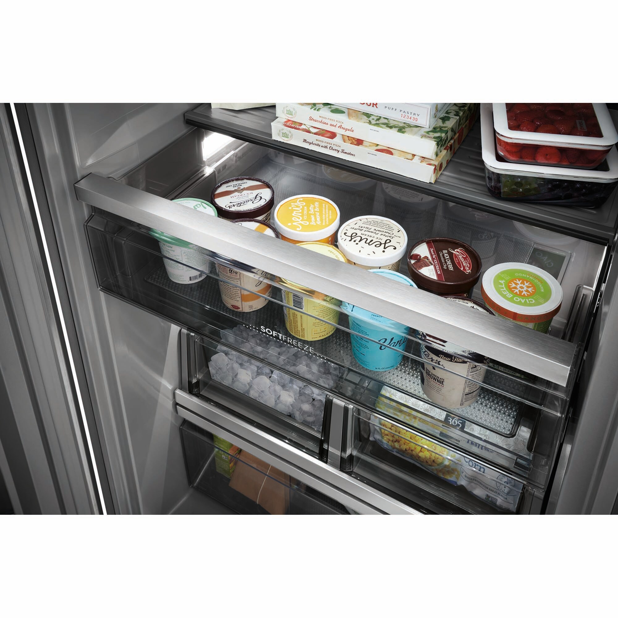 Electrolux 33 in. 18.9 cu. ft. Built-in Double-Drawers Upright Freezer with Ice-Maker & Adjustable Shelves - Stainless Steel, , hires