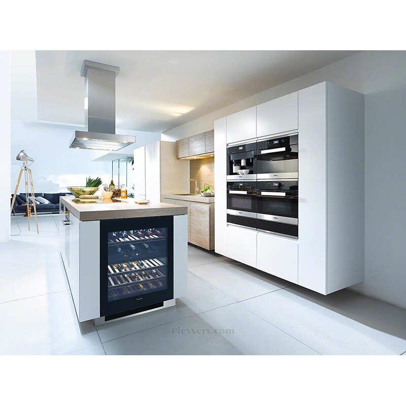 Miele 24 in. Undercounter Wine Cooler with Dual Zones & 34 Bottle Capacity Black P.C