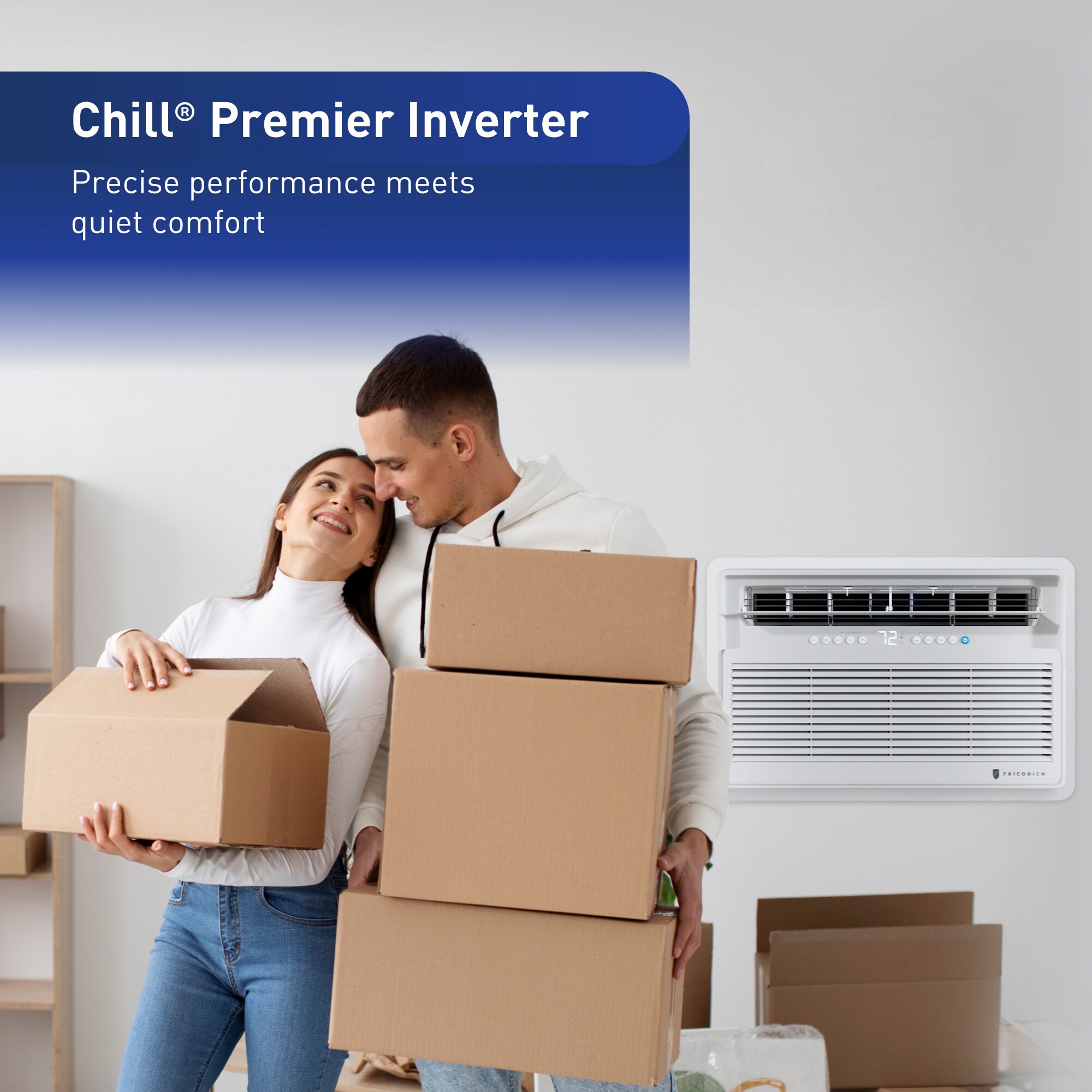 Friedrich Chill Premier Inverter Series 18,000 BTU 230V Smart Window/Wall Air Conditioner with 3 Fan Speeds, Remote Control - White, , hires
