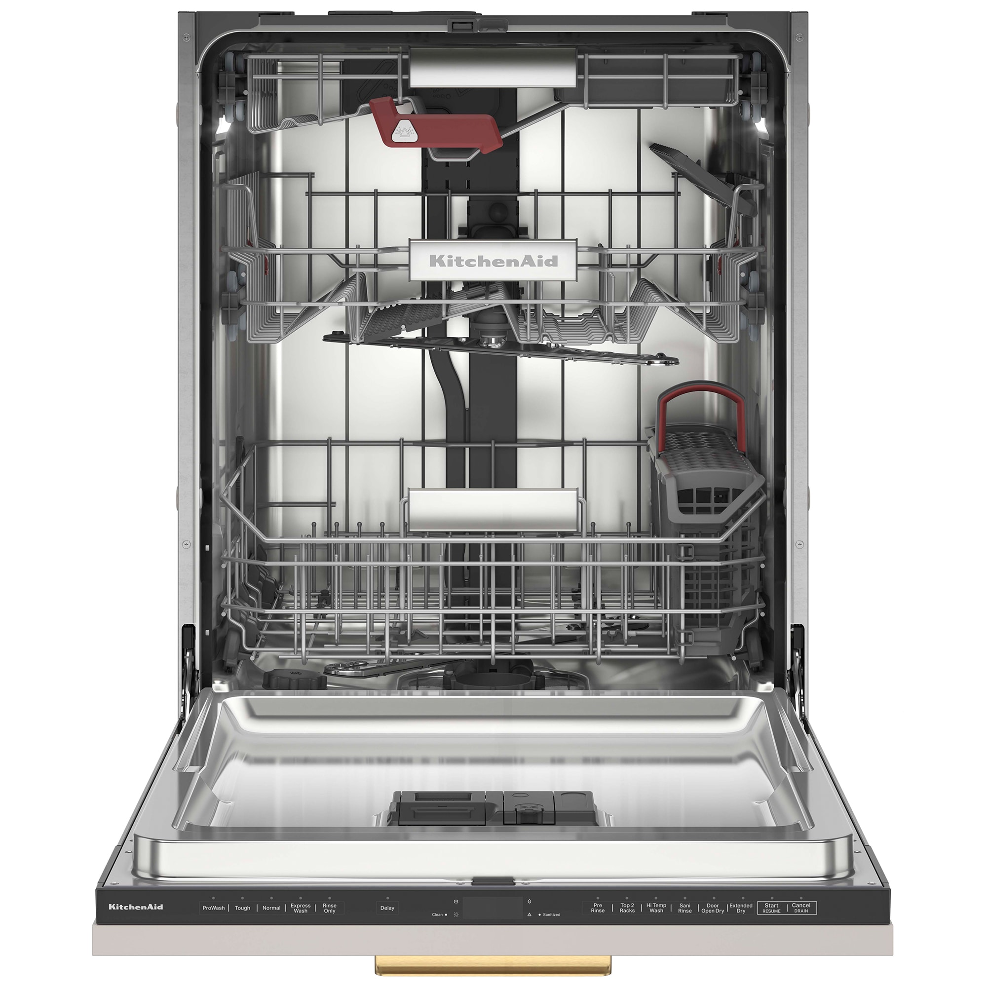 KitchenAid 24 in. Top Control Flush-Mount Dishwasher with 39 dBa Sound Level & 3rd-Rack - Custom Panel Ready, Custom Panel Required, hires