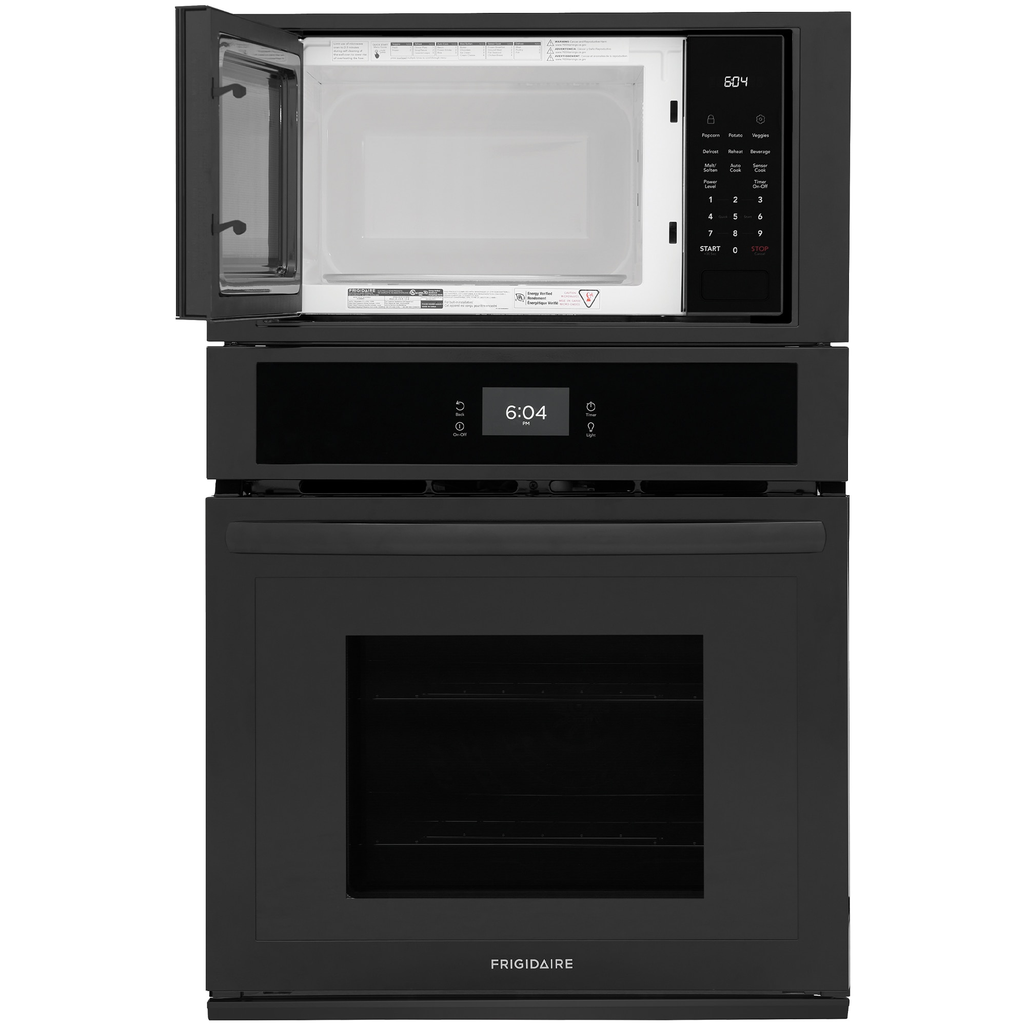 Frigidaire 27 in. 5.4 cu. ft. Electric Microwave/Wall Oven Combo with Standard Convection - Black, Black, hires