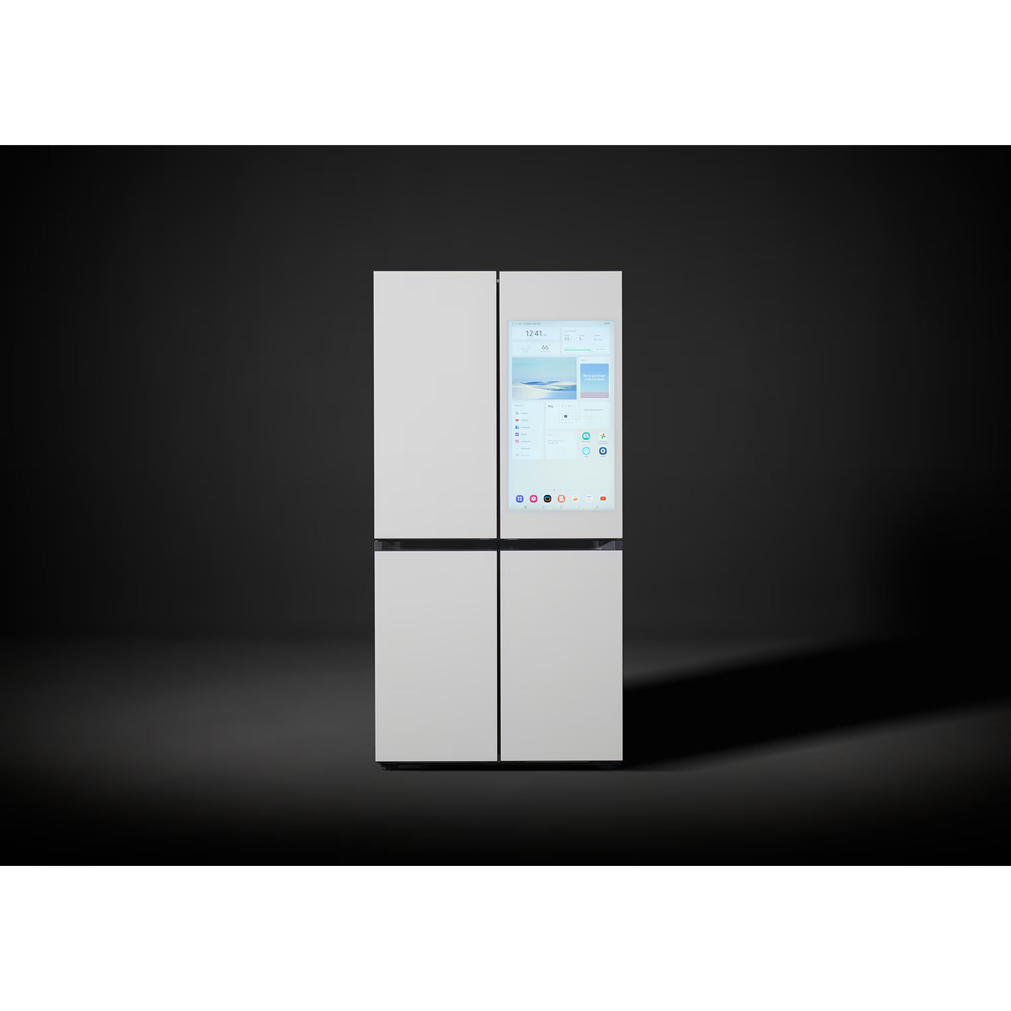 Samsung Bespoke 36 in. 22.5 cu. ft. Smart Counter Depth 4-Door French Door Refrigerator with Internal Water Dispenser - White Glass, White Glass, hires