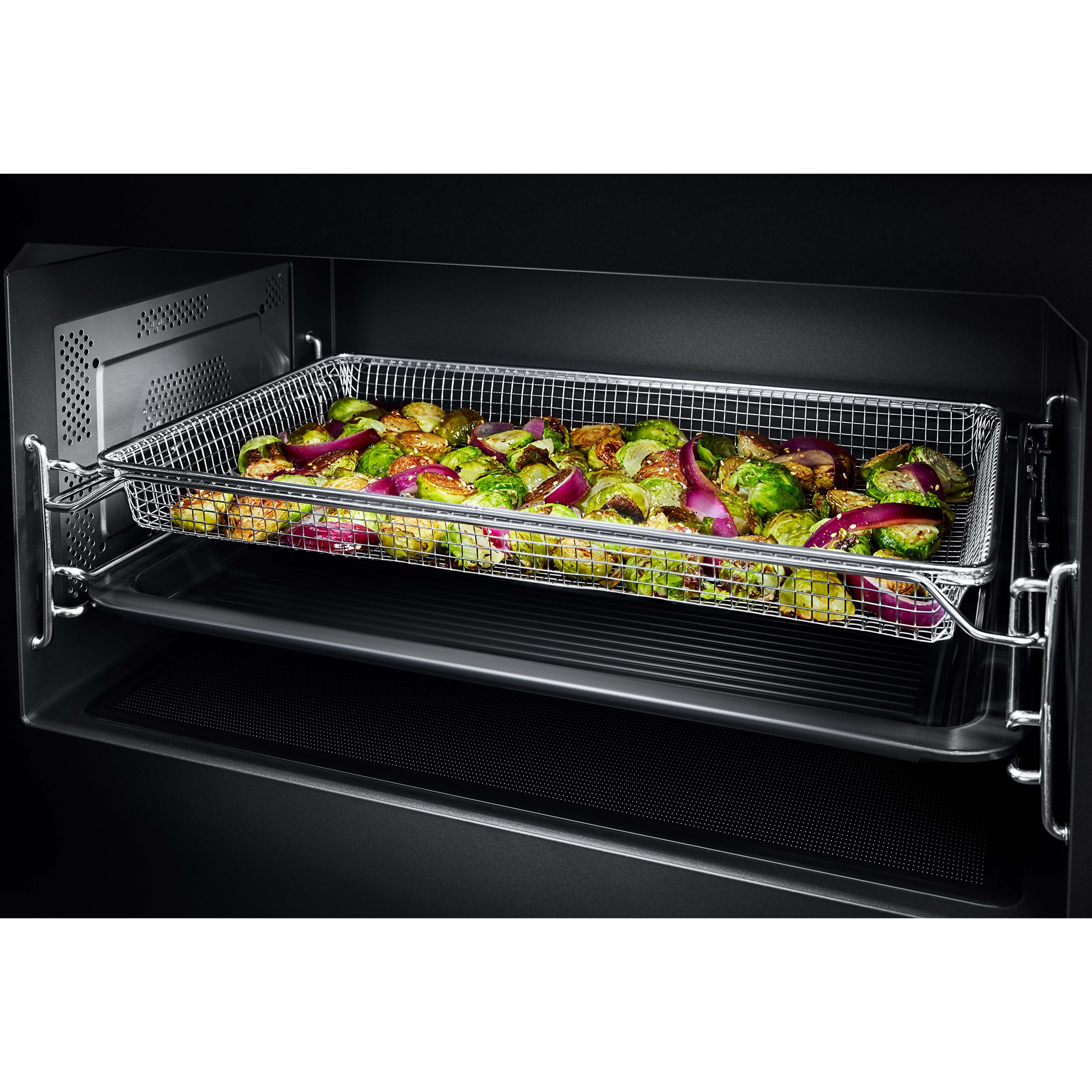 JennAir 30 in. 1.1 cu. ft. 1000W Smart Over-the-Range Microwave with 400 CFM, Convection & Sensor Cooking - Floating Glass Black, , hires