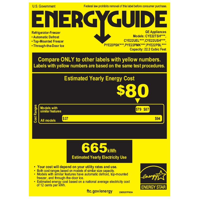 GE Profile 36 in. 22.1 cu. ft. Counter Depth French Door Refrigerator