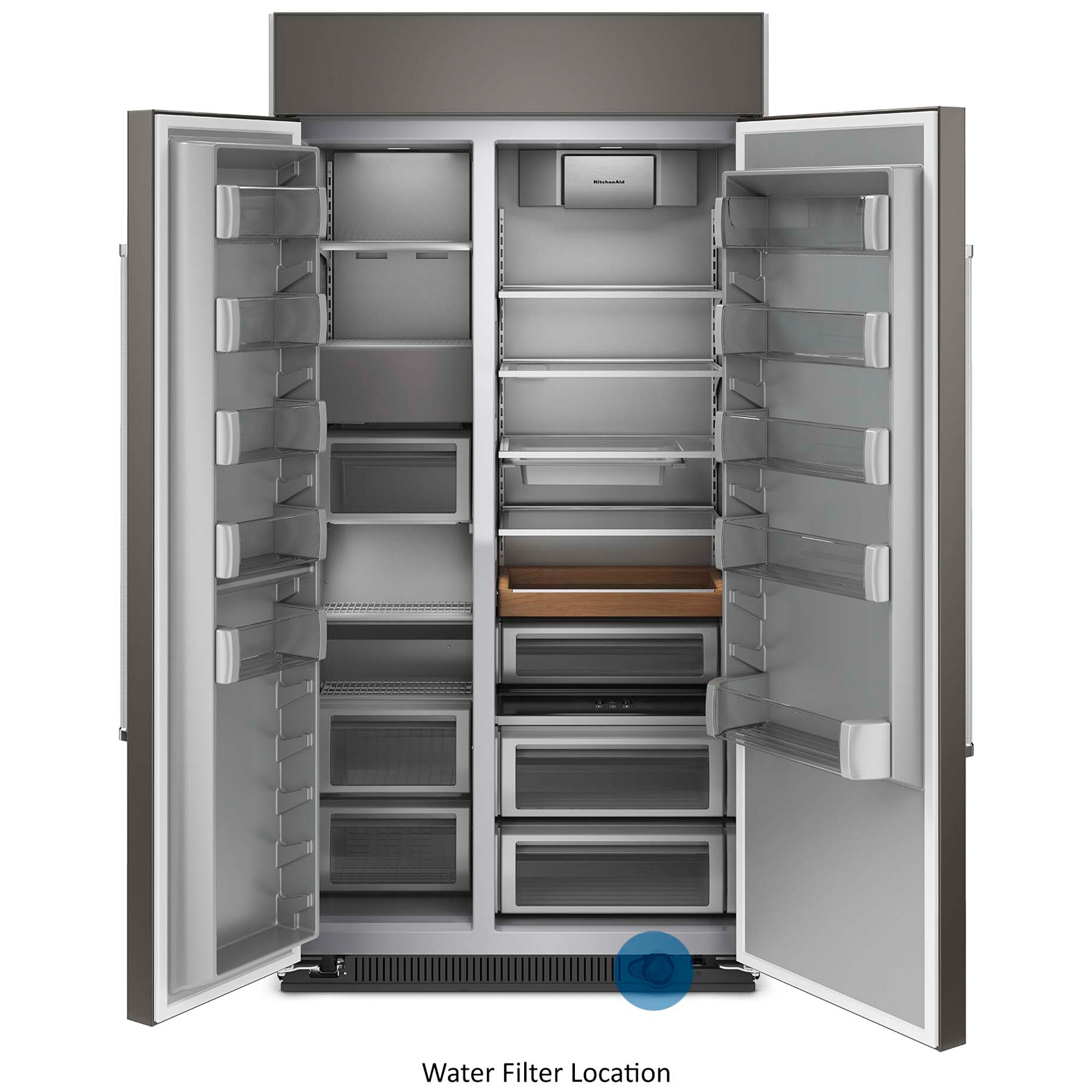 KitchenAid 42 in. 25.5 cu. ft. Built-In Counter Depth Side by Side Refrigerator with Ice Maker - Custom Panel Ready, , hires