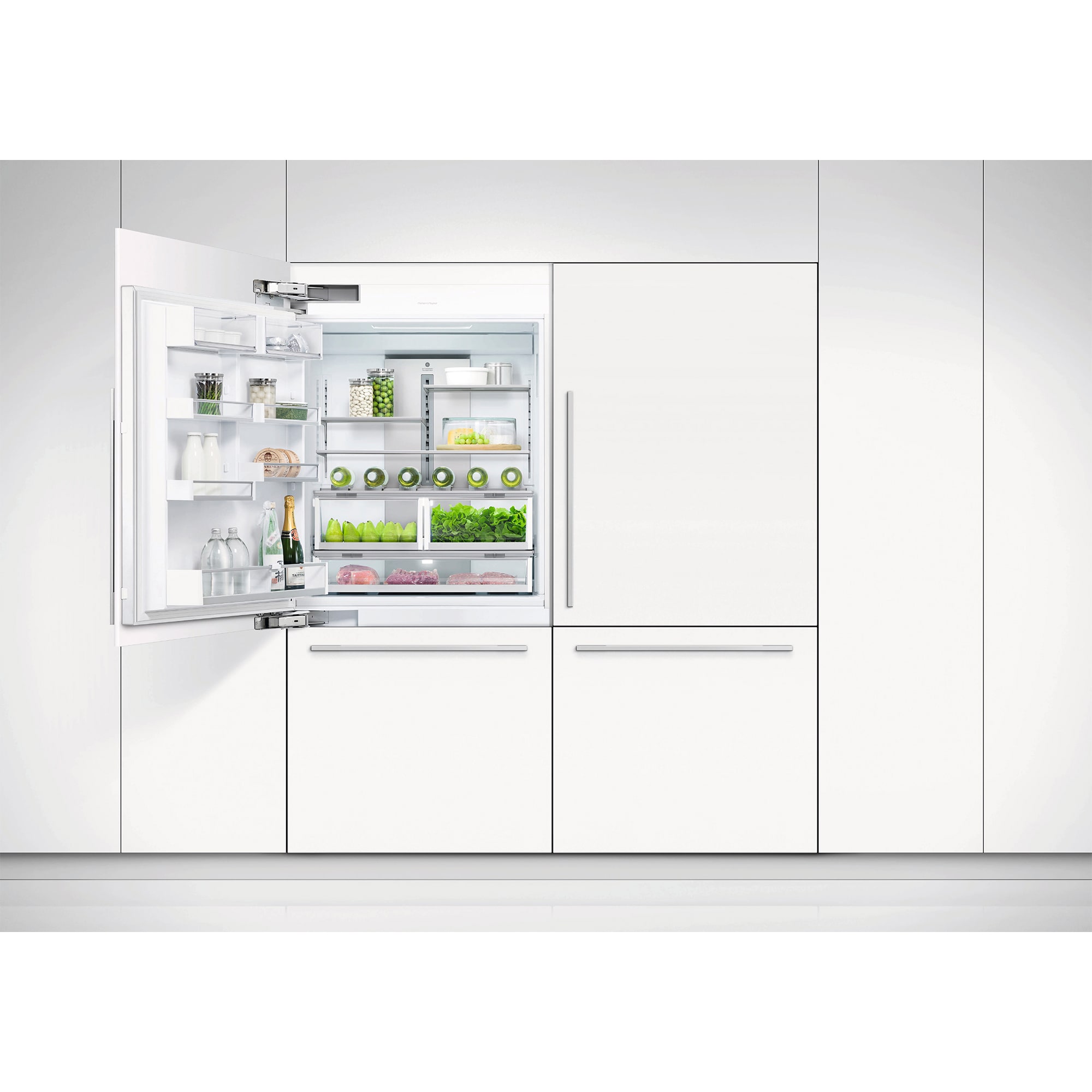 Fisher & Paykel Series 7 Integrated 36 in. Built-In 16.8 cu. ft. Smart Counter Depth Bottom Freezer Refrigerator with Ice Maker Right Hinged - Custom Panel Ready, , hires