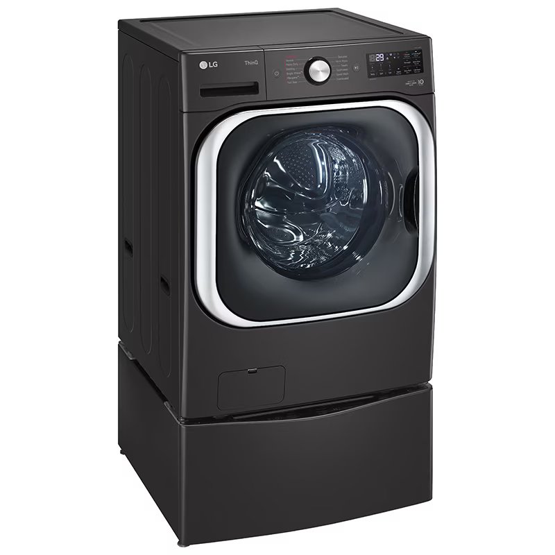 LG 29 in. 5.2 cu. ft. Smart Stackable Front Load Washer with Steam Wash Cycle - Black Steel, , hires