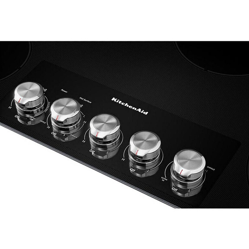 KitchenAid 36 in. 5-Burner Electric Cooktop with Simmer Burner & Power Burner - Stainless Steel, , hires