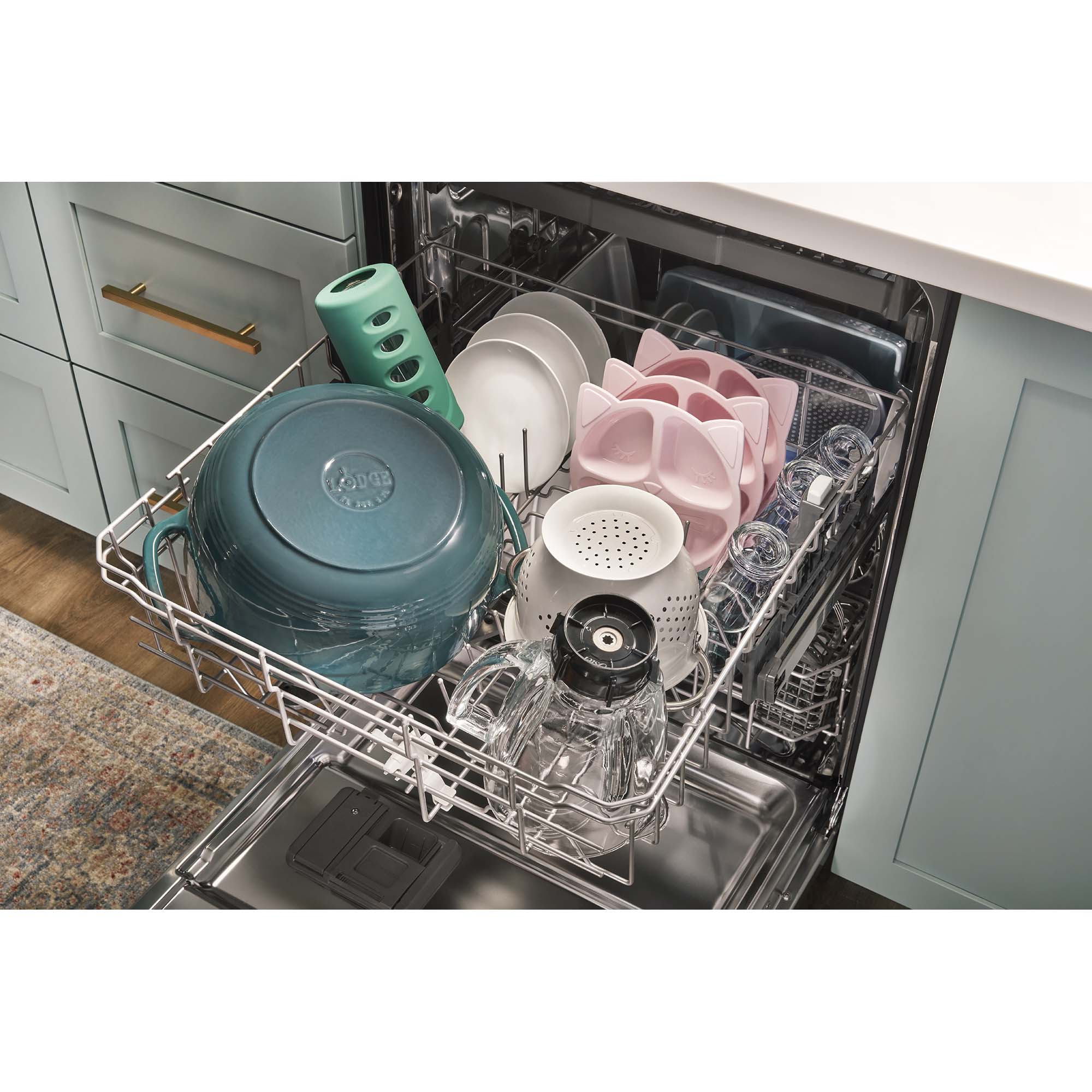 Whirlpool 24 in. Top Control Dishwasher with 47 dBa Sound Level & 3rd-Rack - Black, Black, hires