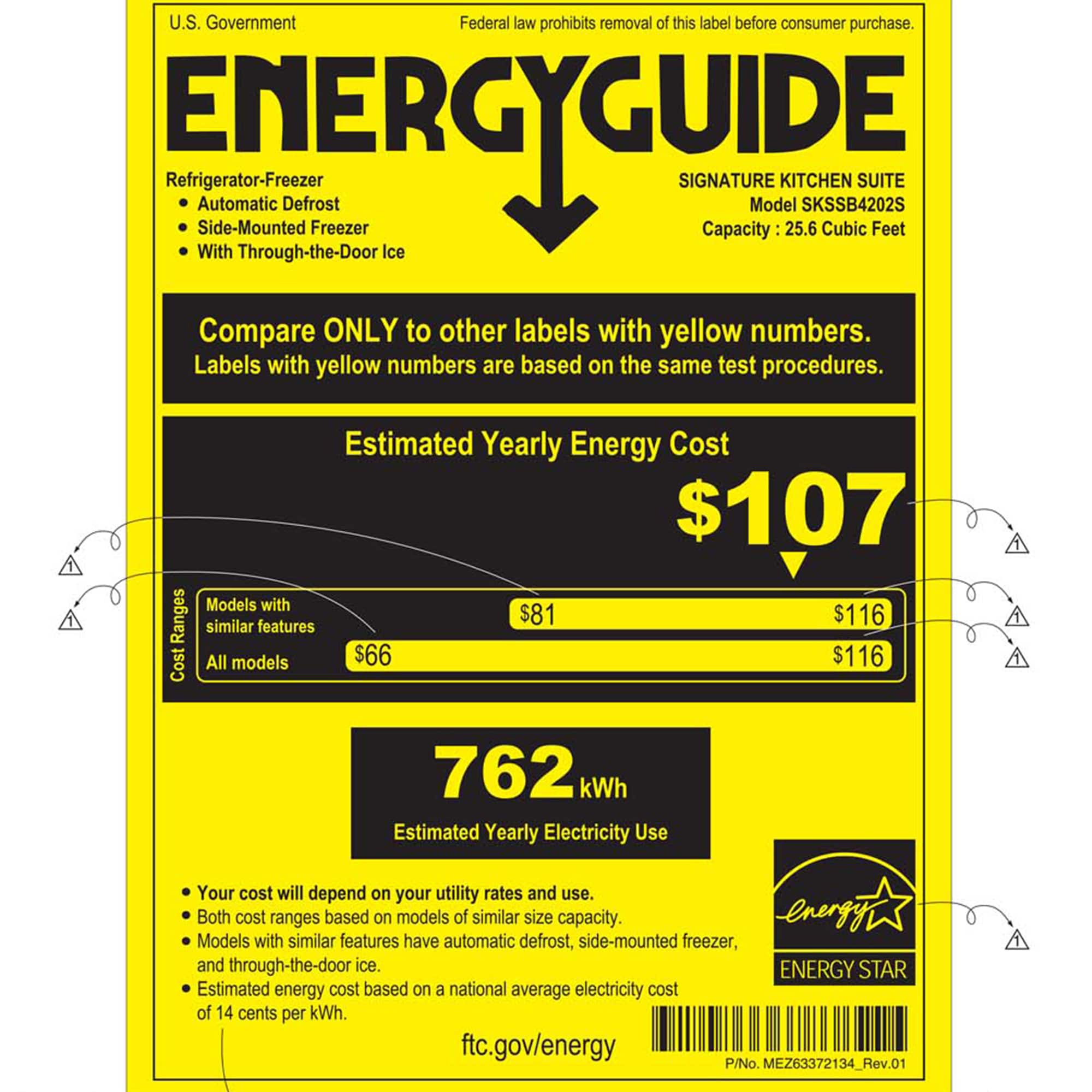 Signature Kitchen Suite 42 in. 25.6 cu. ft. Built-In Smart Counter Depth Side by Side Refrigerator with Ice & Water Dispenser - Stainless Steel, , hires