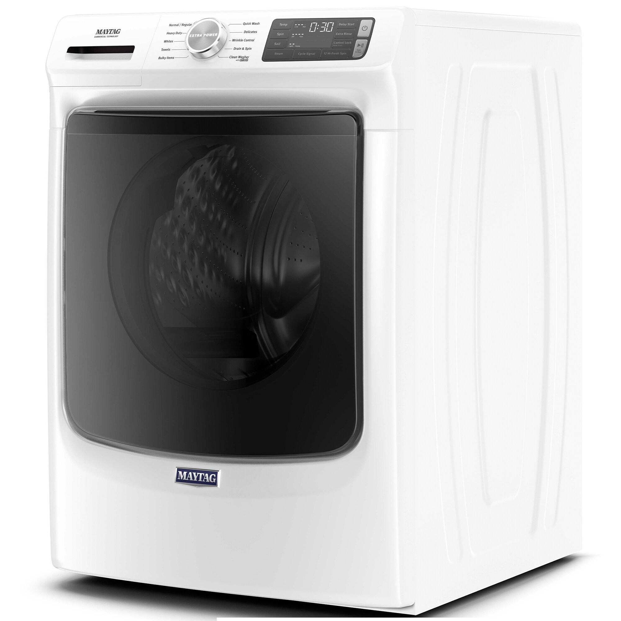 Maytag 27 in. 4.5 cu. ft. Stackable Front Load Washer with Extra Power and 12-Hr Fresh Spin Option - White, White, hires