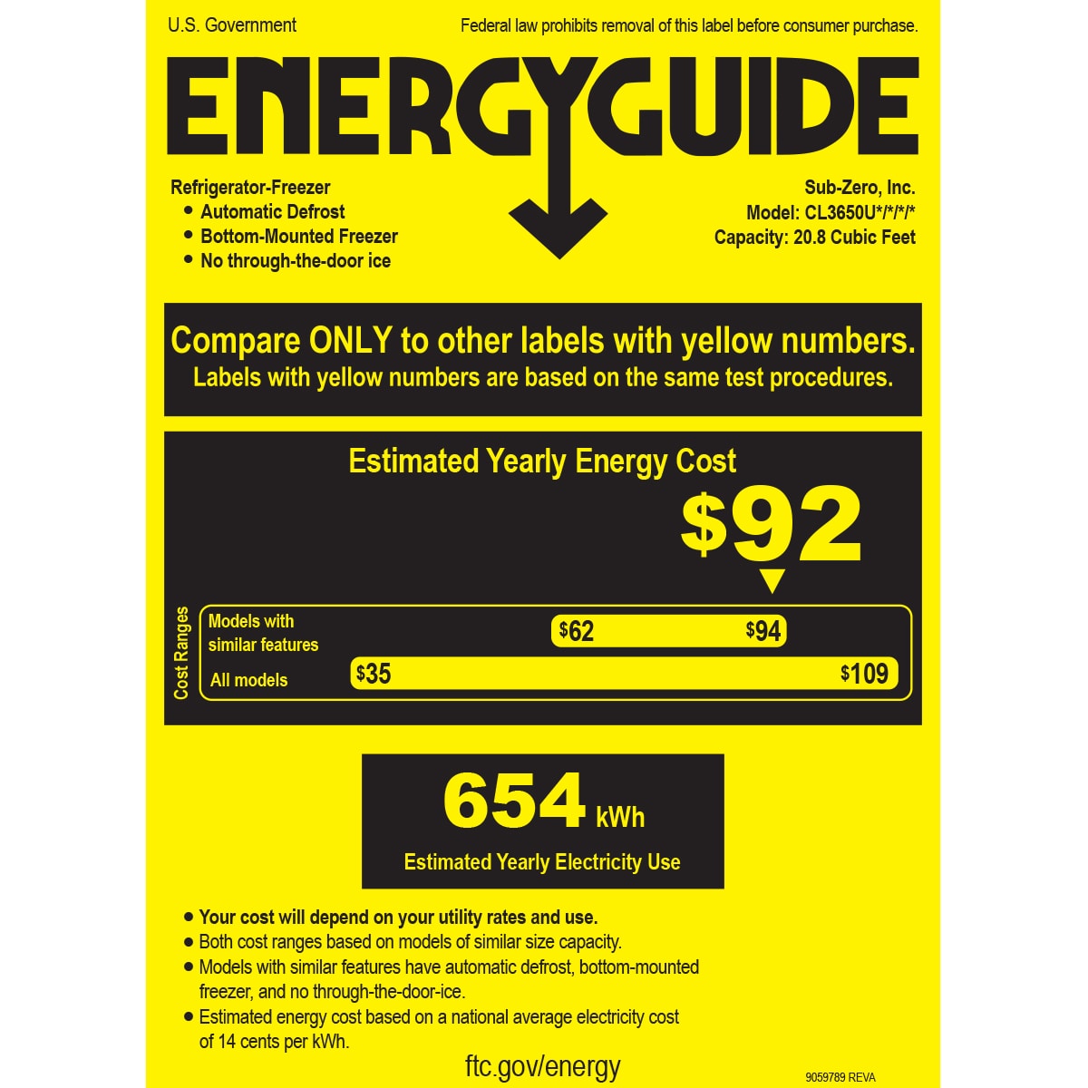 Sub-Zero 36 in. Built-In 20.7 cu. ft. Left-Hinged Smart Counter Depth Bottom Freezer Refrigerator - Custom Panel Ready, , hires