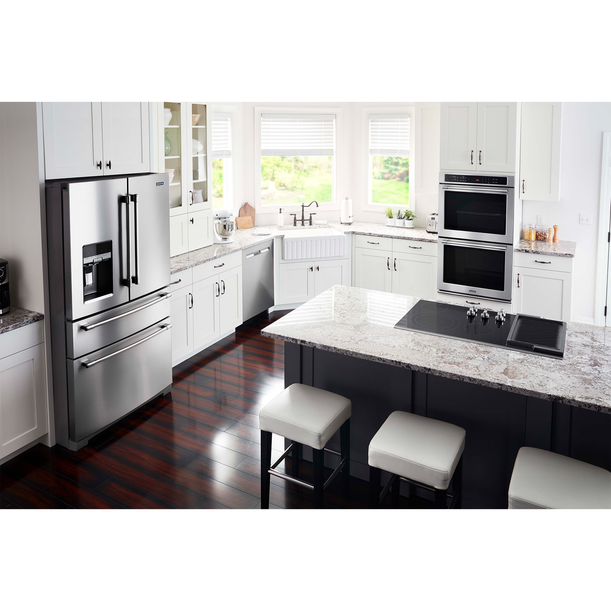 Maytag 36 in. 5-Burner Electric Cooktop with Power Burner, Reversible Grill & Griddle - Stainless Steel, , hires