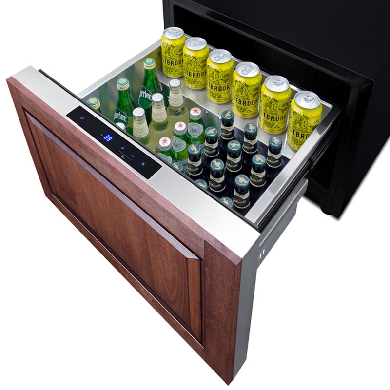 Summit 24 in. 2.0 cu. ft. Outdoor Single Refrigerator Drawer - Stainless Steel/Panel Ready, , hires