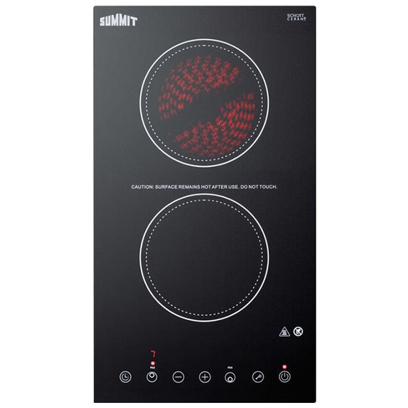 Summit 12 in. 2-Burner Electric Cooktop - Black, , hires