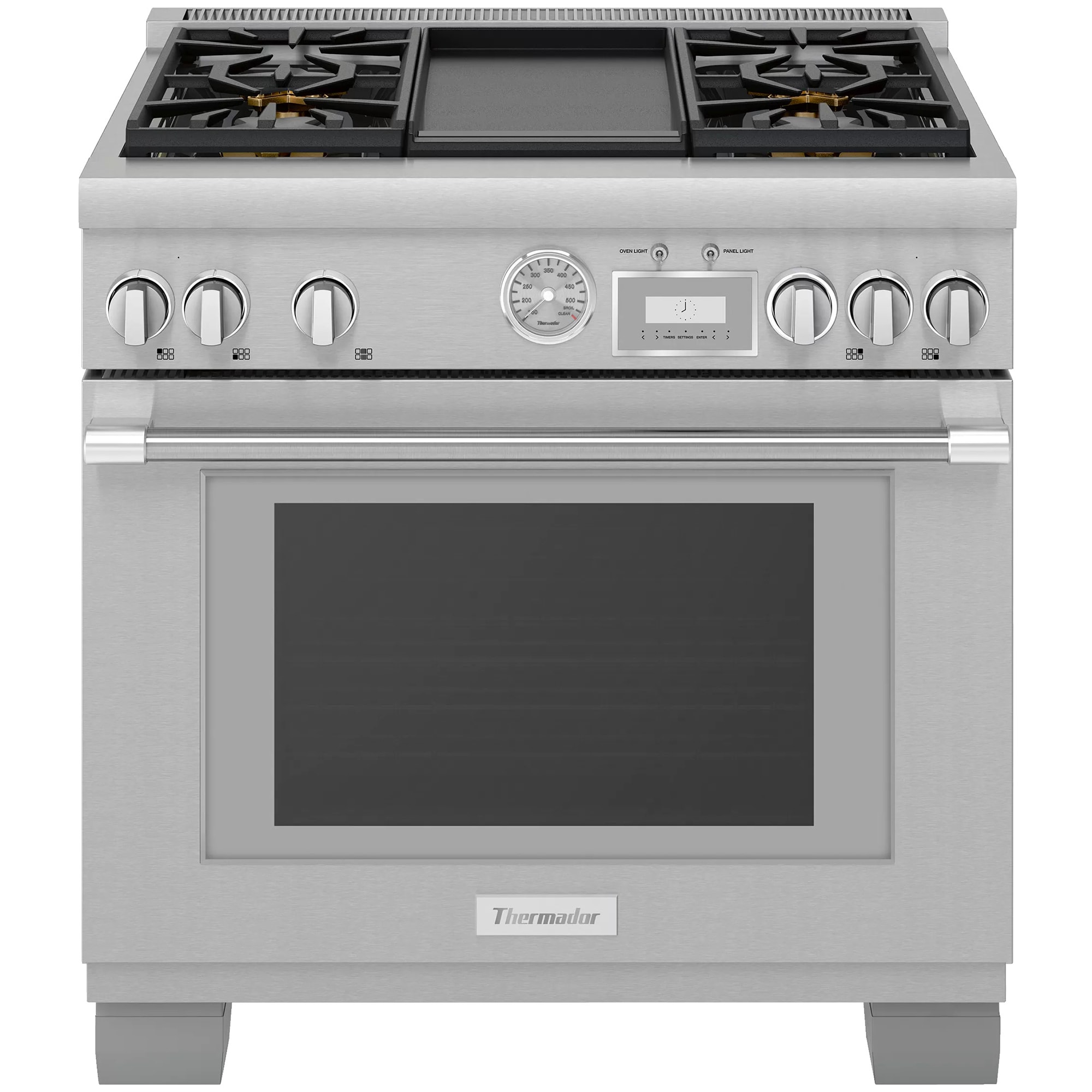 Thermador Pro Grand Professional Series 36 in. 5.7 cu. ft. Smart True European Convection Dual Fuel Range with 4 Sealed Burners & Griddle - Stainless Steel, , hires