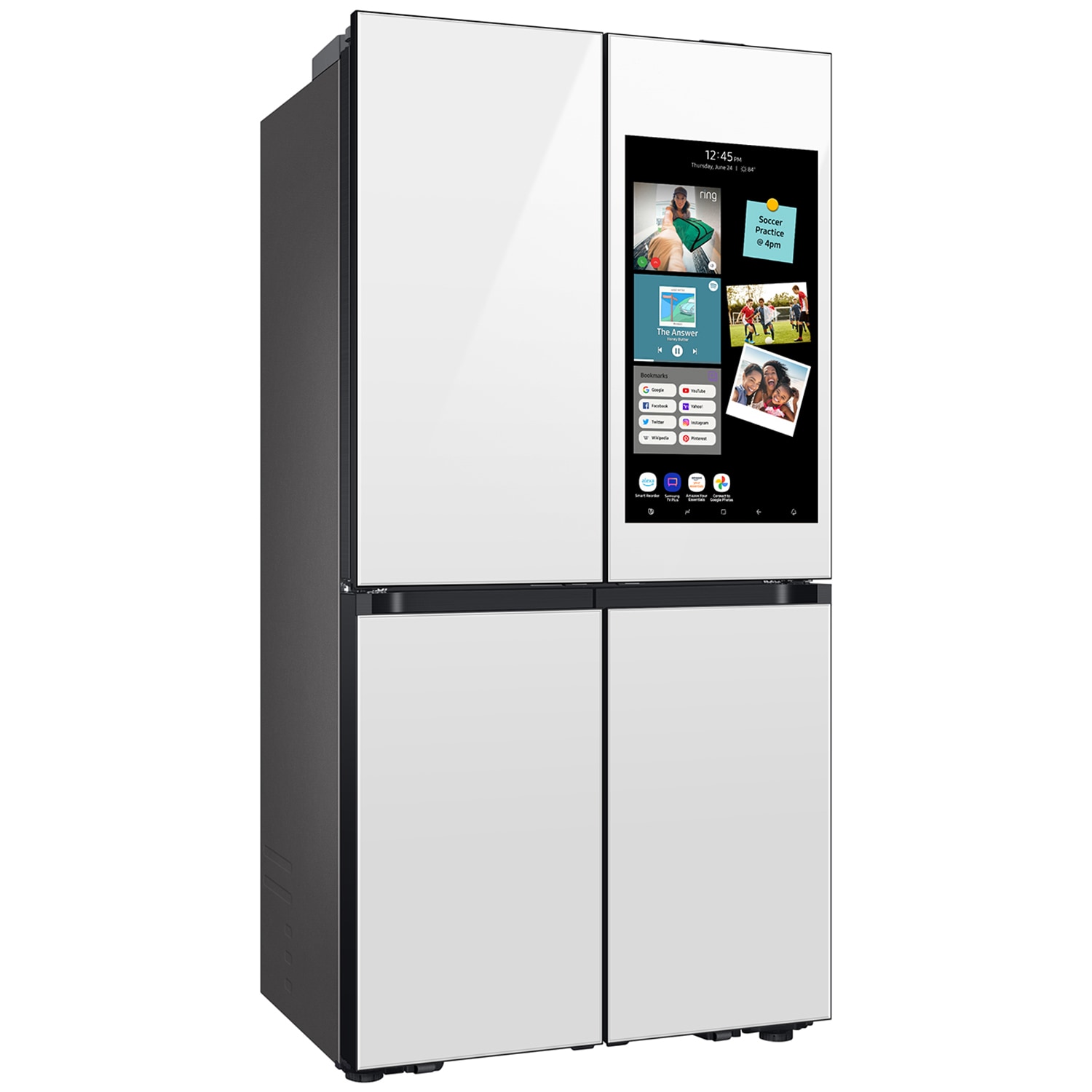 Samsung Bespoke 36 in. 22.5 cu. ft. Smart Counter Depth 4-Door French Door Refrigerator with Internal Water Dispenser - White Glass, White Glass, hires