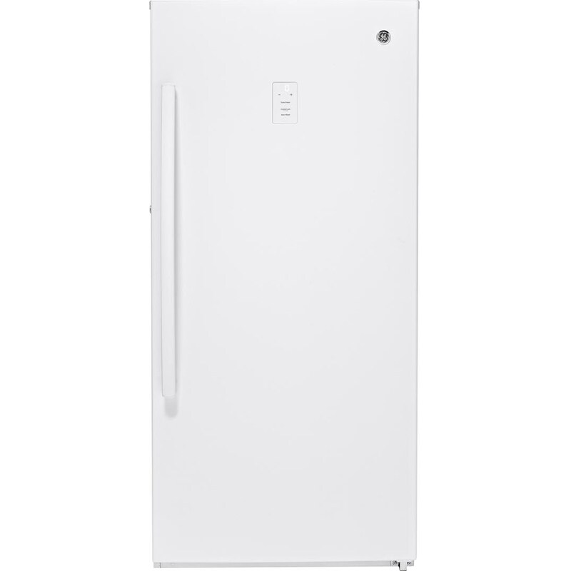 GE 28" 14.1 Cu. Ft. Upright Freezer with Digital Control White P.C