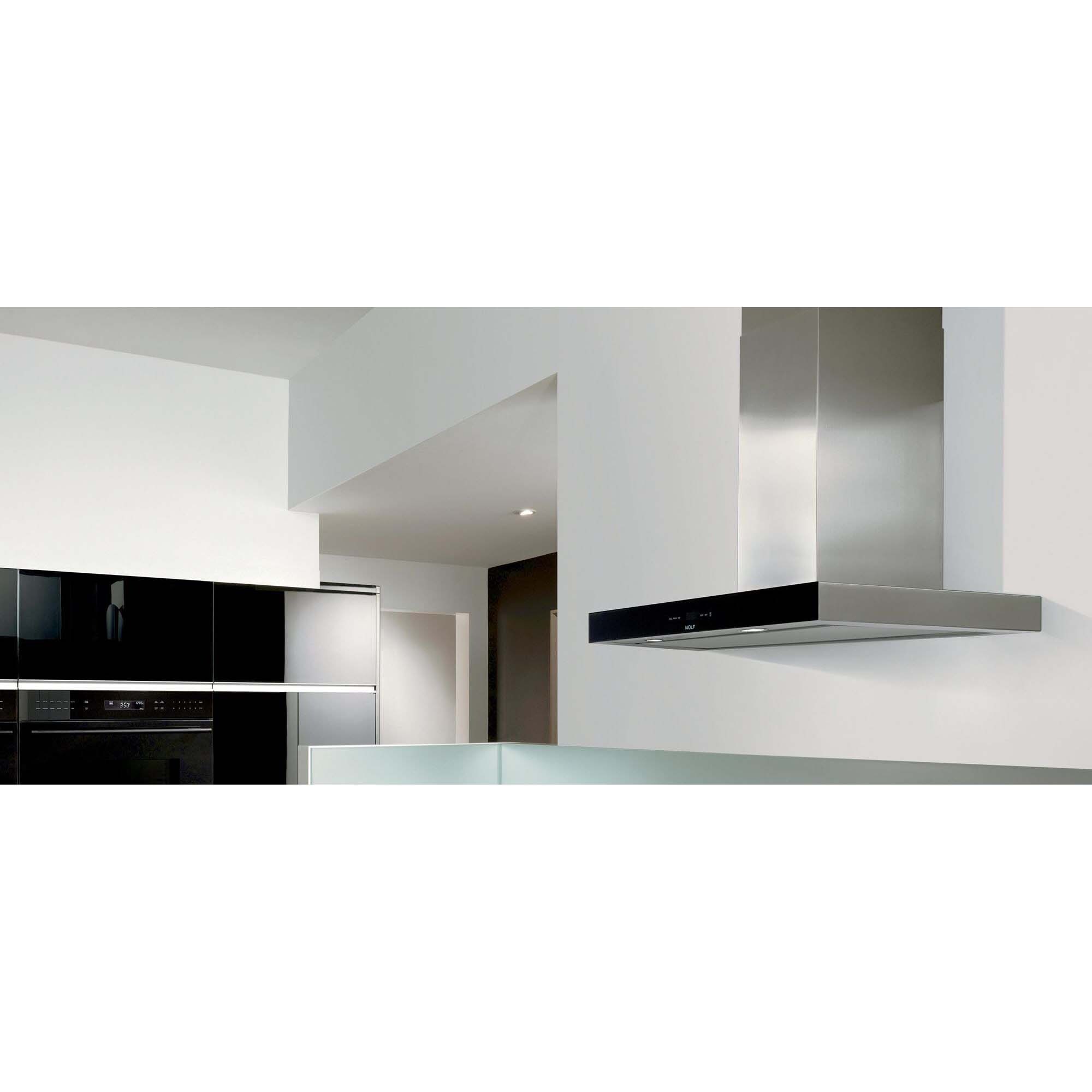 Wolf 36 in. Convertible Chimney Style Range Hood with 3 Fan Speeds & 2 LED Lights - Stainless Steel, , hires