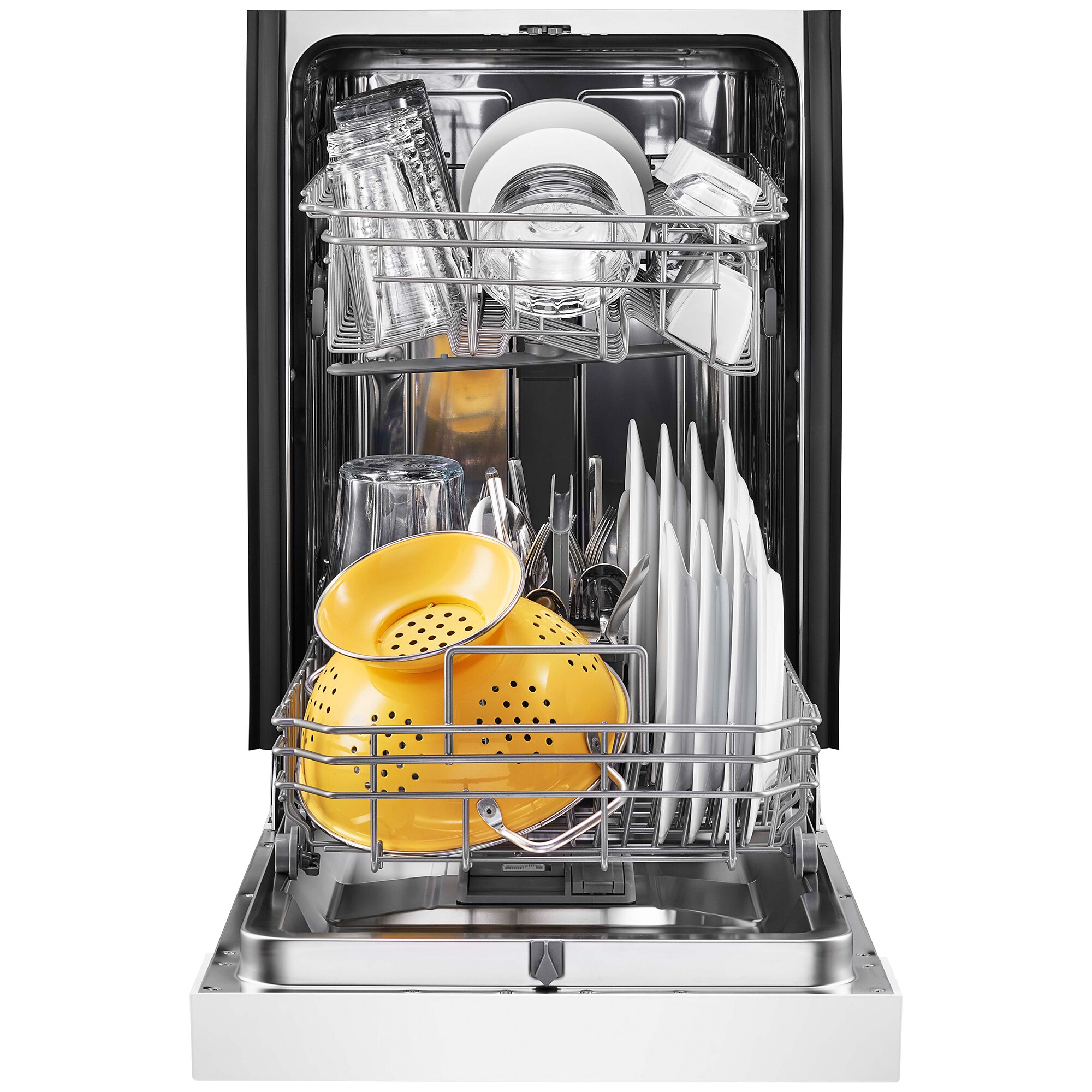 Whirlpool 18 in. Front Control Dishwasher with 50 dBa Sound Level & Pocket - White, , hires