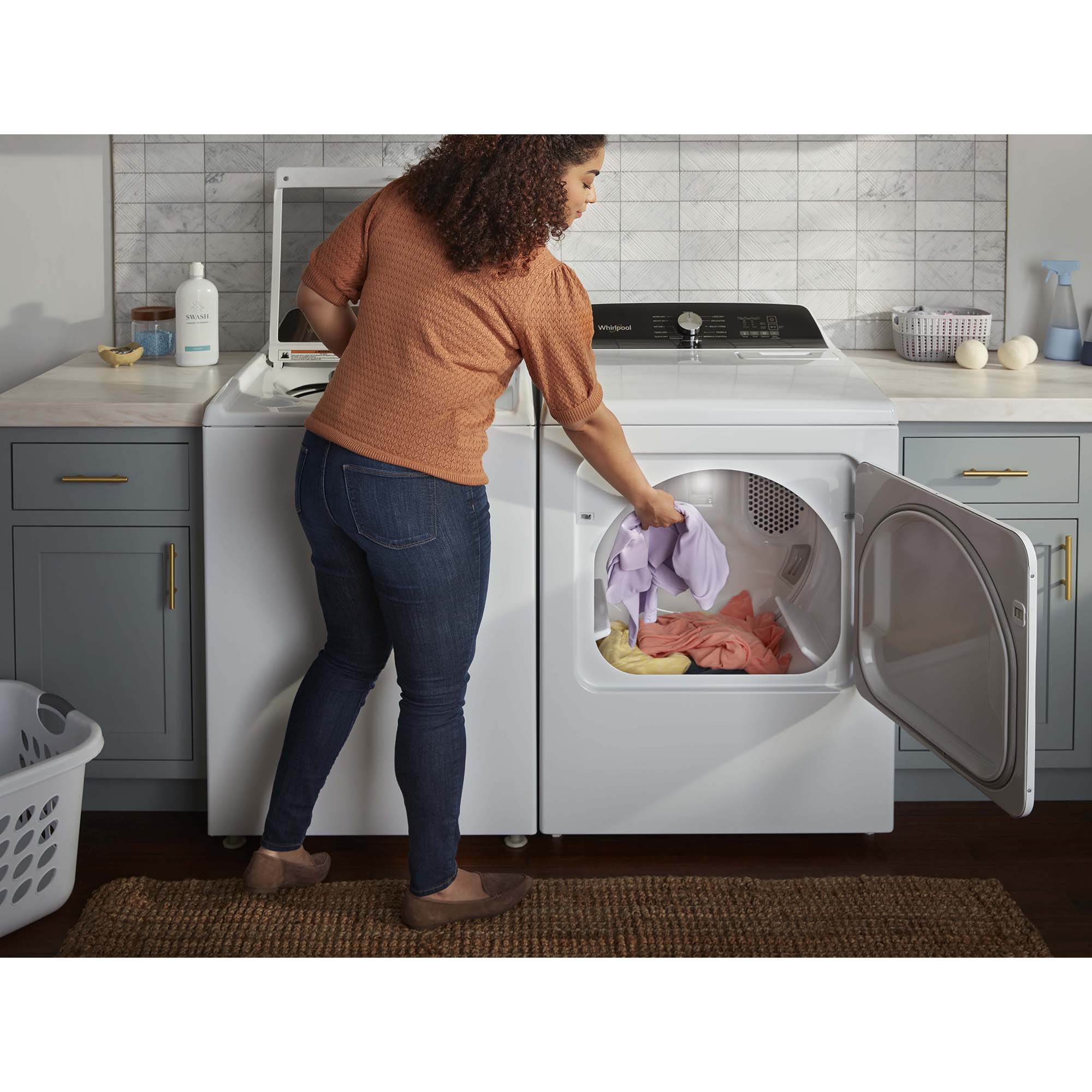 Whirlpool 29 in. 7.0 cu. ft. Electric Dryer with Moisture Sensing Dryer & Steam Cycle - White, , hires