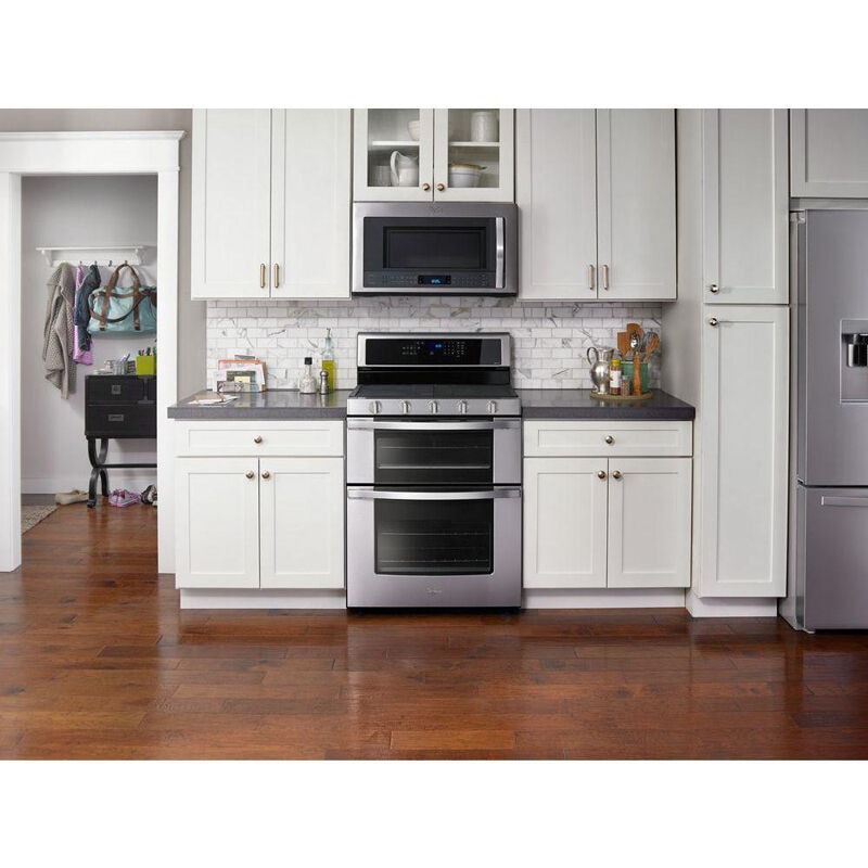 Whirlpool 30 in. 6 cu. ft. True European Convection Double Oven Gas Range with 5 Sealed Burners - Stainless Steel, Stainless Steel, hires
