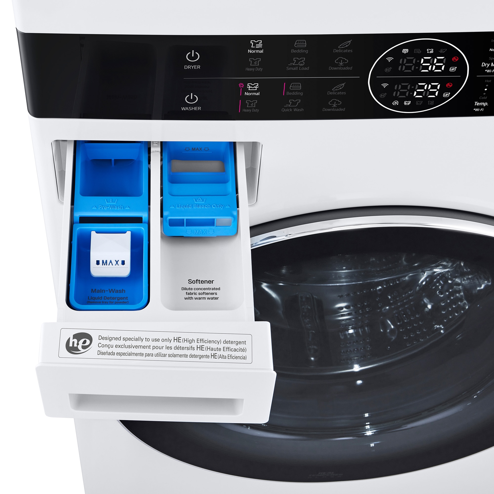 LG 27 in. 5.0 cu. ft. Smart Electric Front Load Ventless WashTower with Heat Pump, Center Control, AI Sensor Dry, Sanitize & Steam Cycle - White, , hires