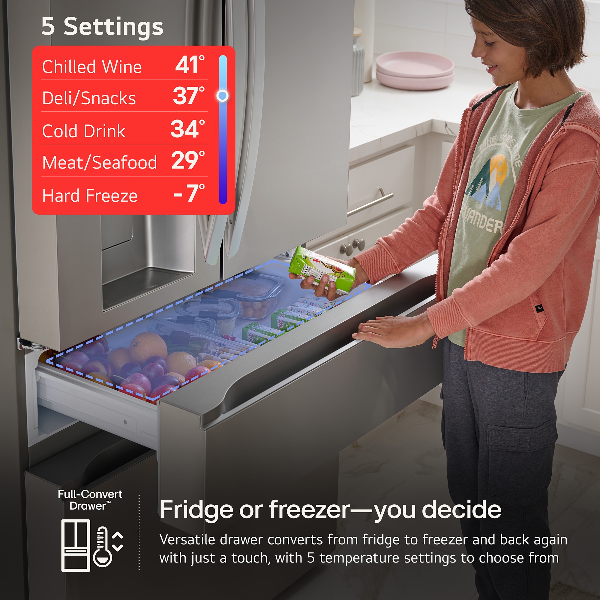 LG 36 in. 28.6 cu. ft. Smart 4-Door French Door Refrigerator with MyColor InstaView, Ice & Water Dispenser - PrintProof Stainless Steel, , hires