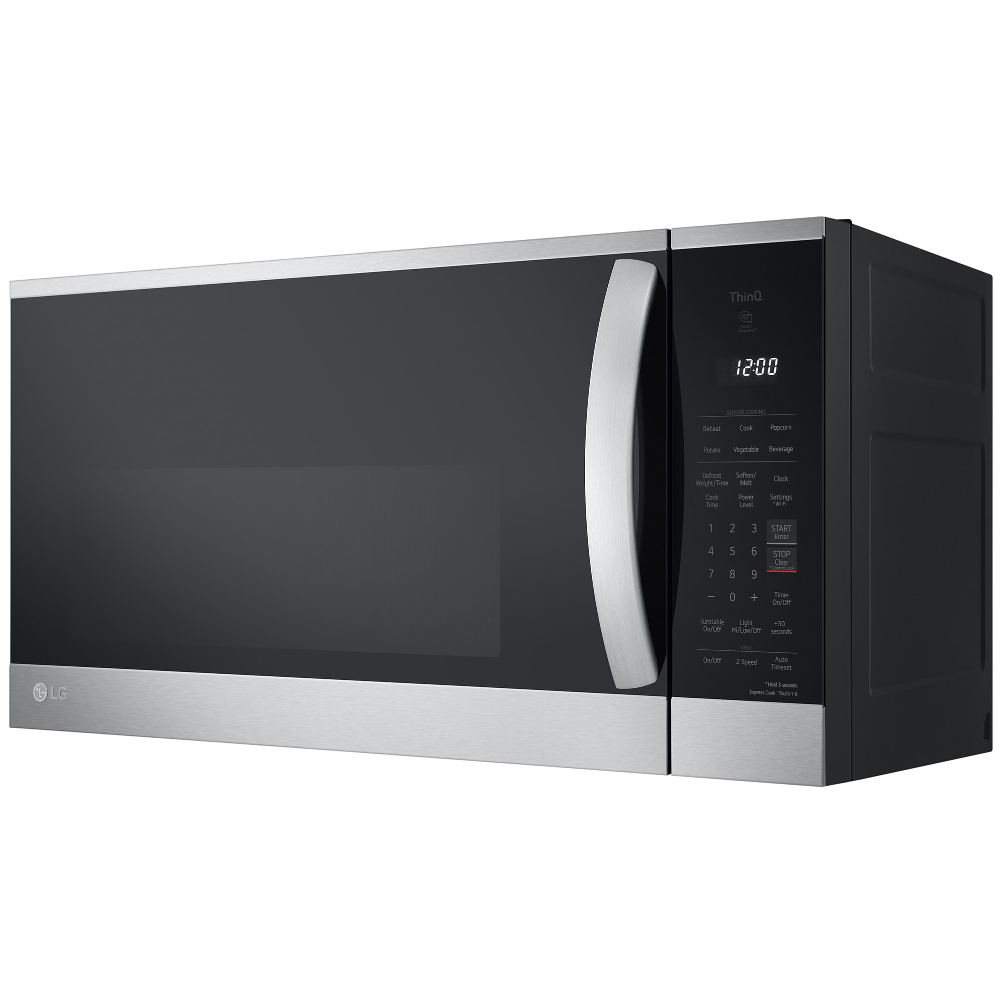 LG 30 in. 1.8 cu. ft. 1000W Smart Over-the-Range Microwave with 300 CFM & Sensor Cooking - PrintProof Stainless Steel, , hires