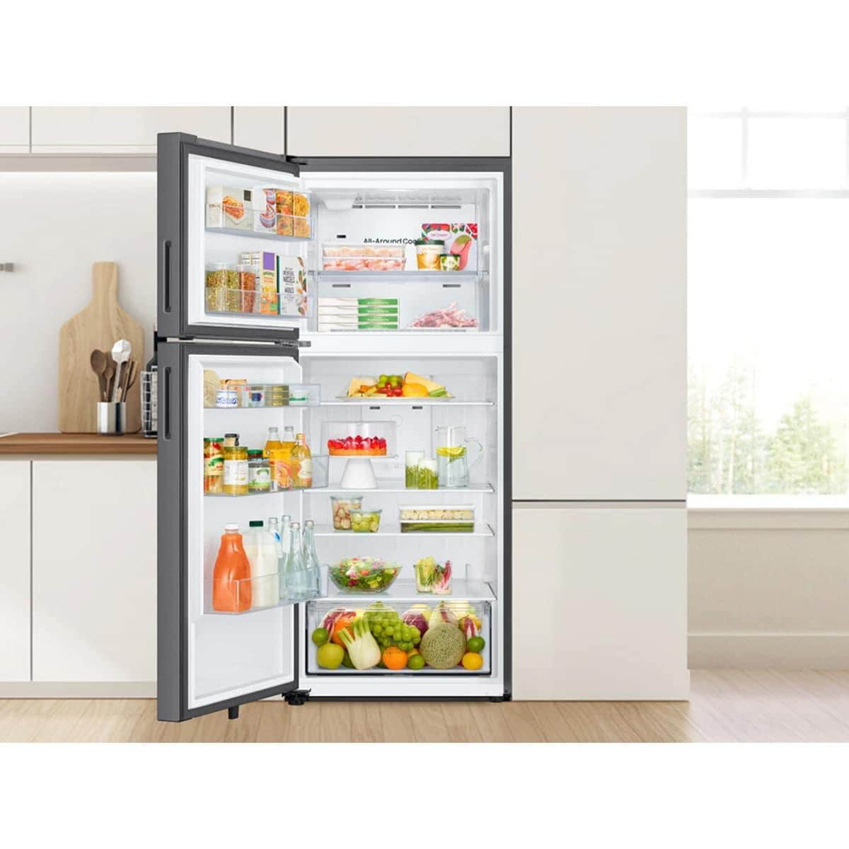 Samsung 28 in. 17.5 cu. ft. Smart Garage-Ready Top Freezer Refrigerator - Fingerprint Resistant Stainless Steel, , hires