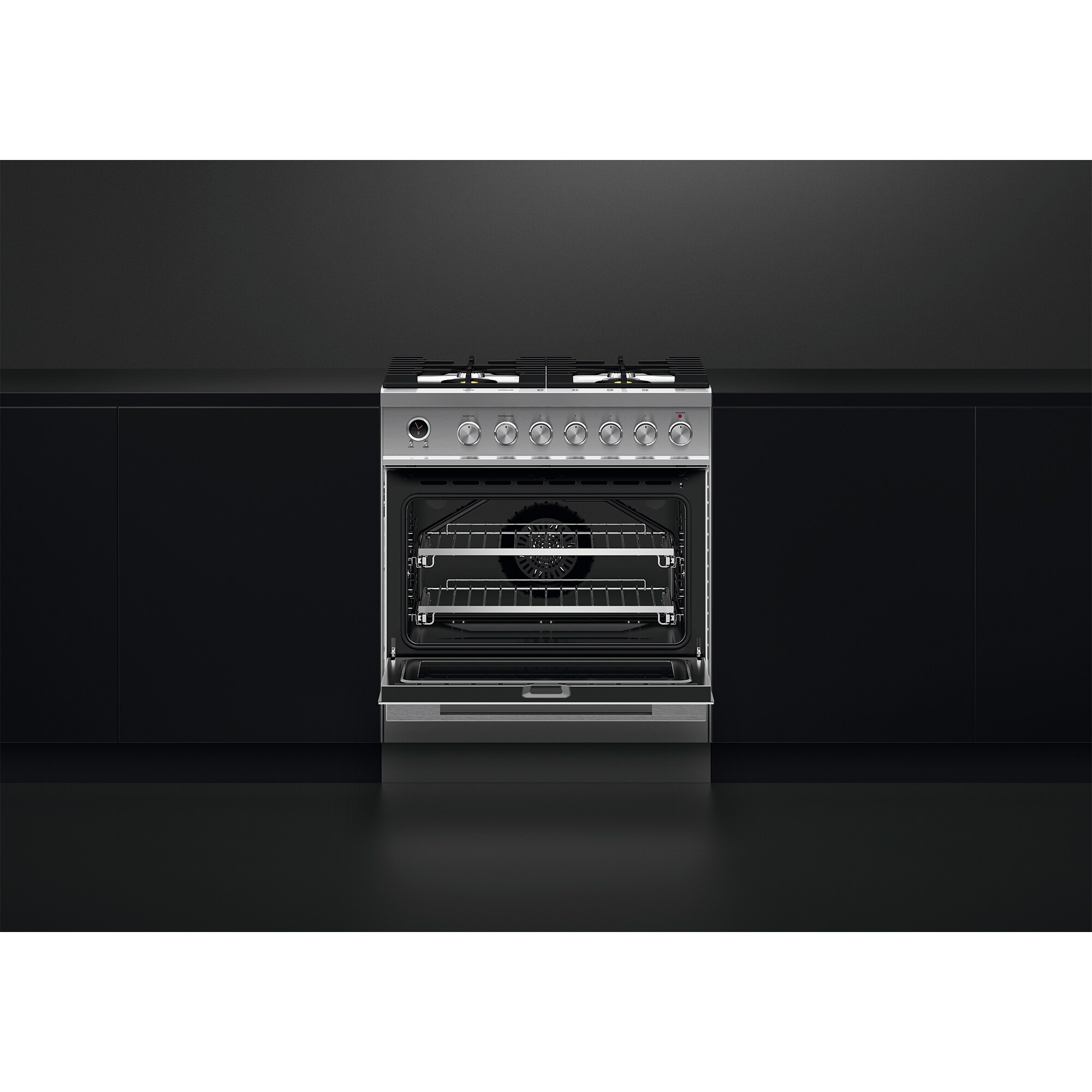 Fisher & Paykel Series 9 30 in. 3.5 cu. ft. True European Convection Dual Fuel Range with 4 Sealed Burners - Stainless Steel, , hires