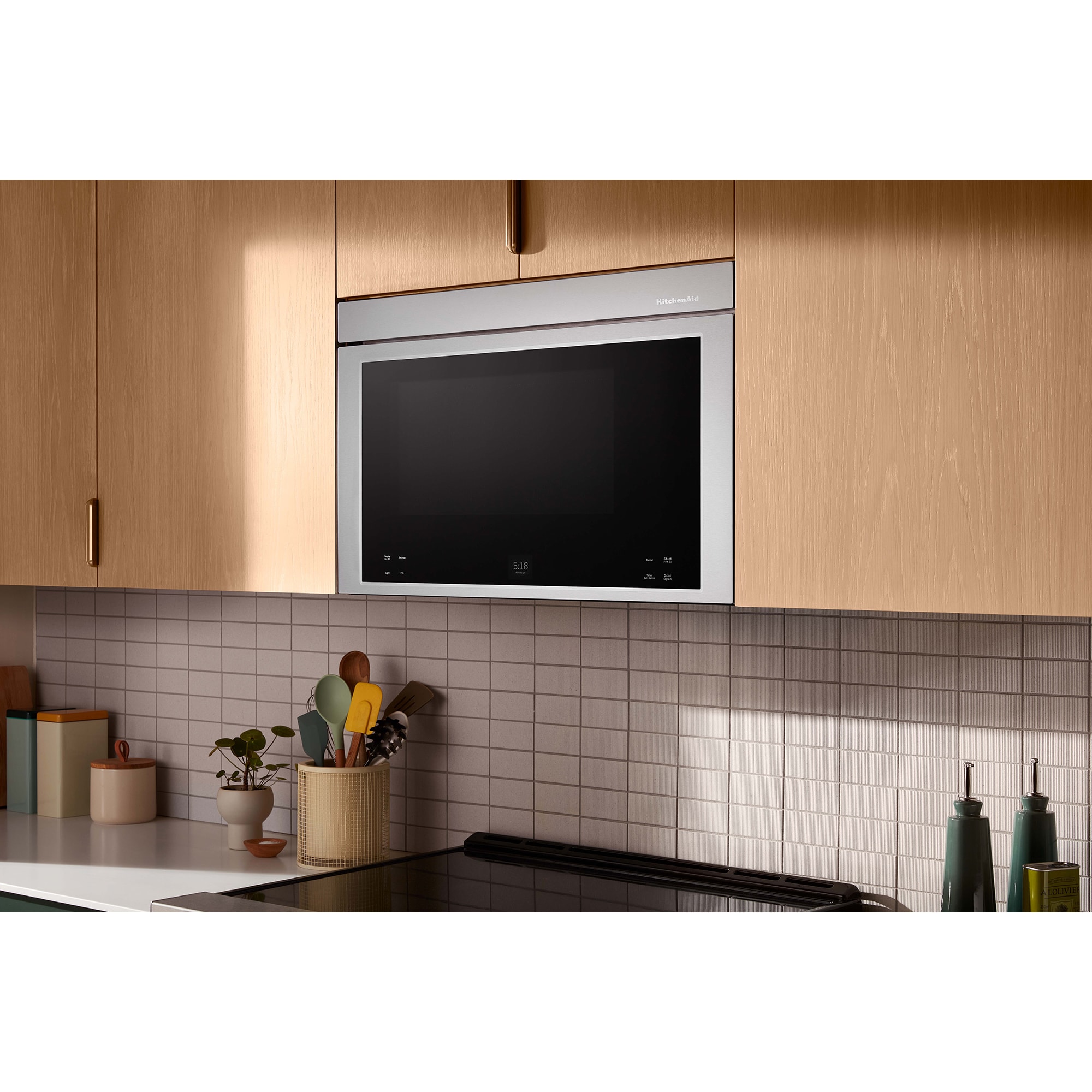KitchenAid 30 in. 1.1 cu. ft. 950W Smart Over-the-Range Microwave with 400 CFM, Convection & Sensor Cooking - Stainless Steel with PrintShield Finish, , hires