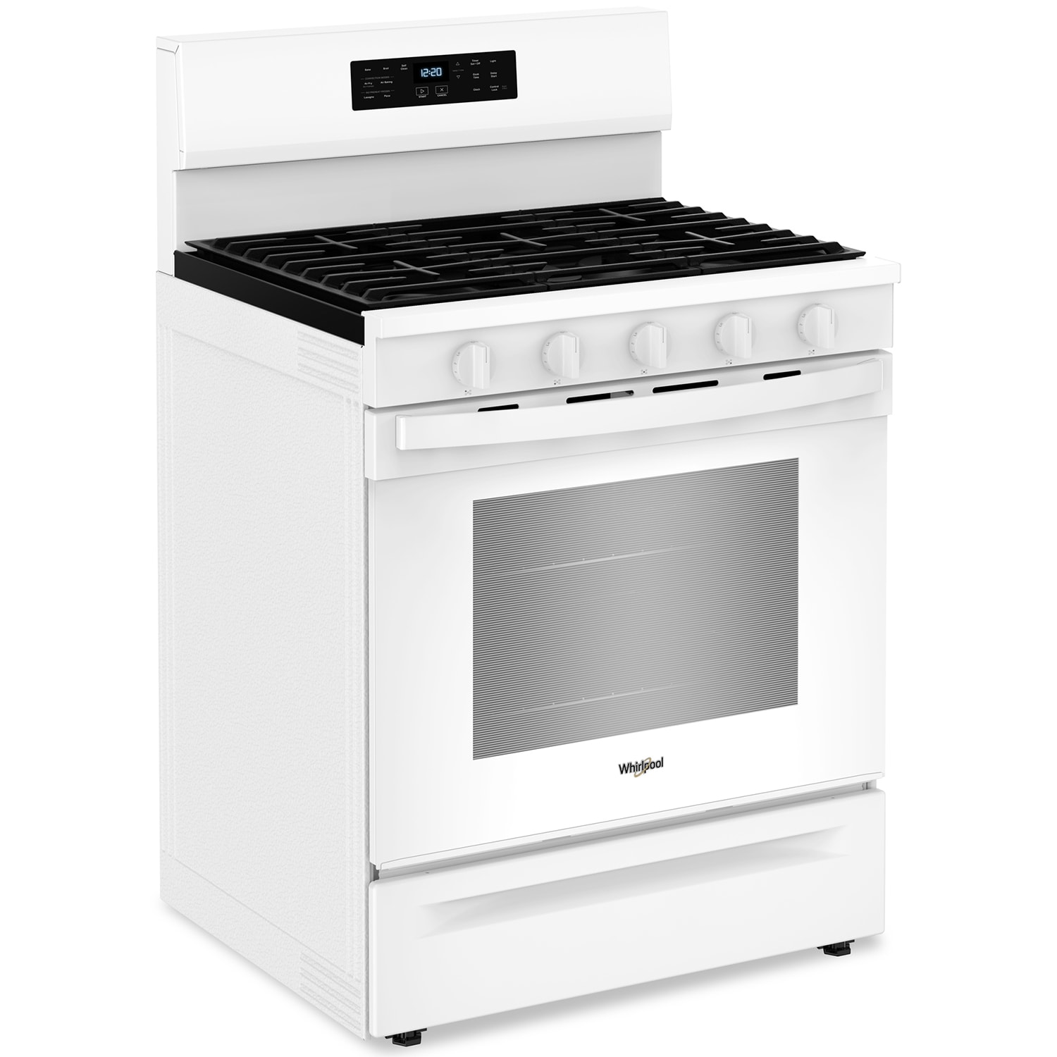 Whirlpool 30 in. 5 cu. ft. Air Fry Standard Convection Gas Range with 5 Sealed Burners - White, White, hires